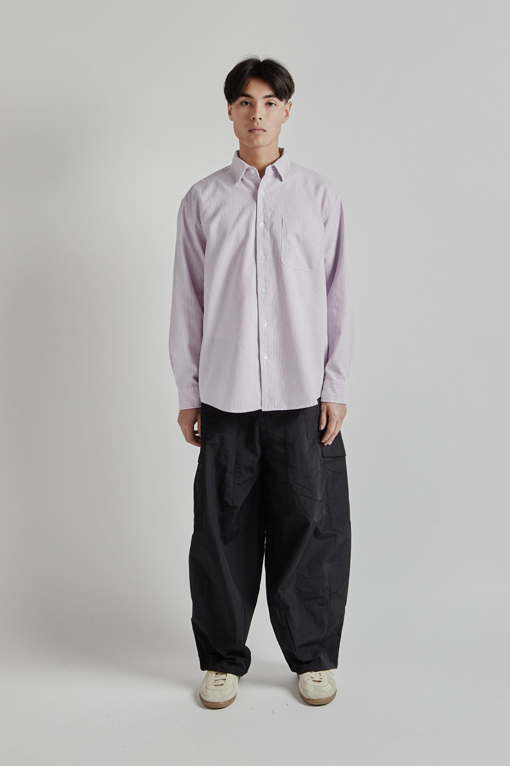 Frizmworks SS25 OG Stripe Oversized Shirt Purple 01