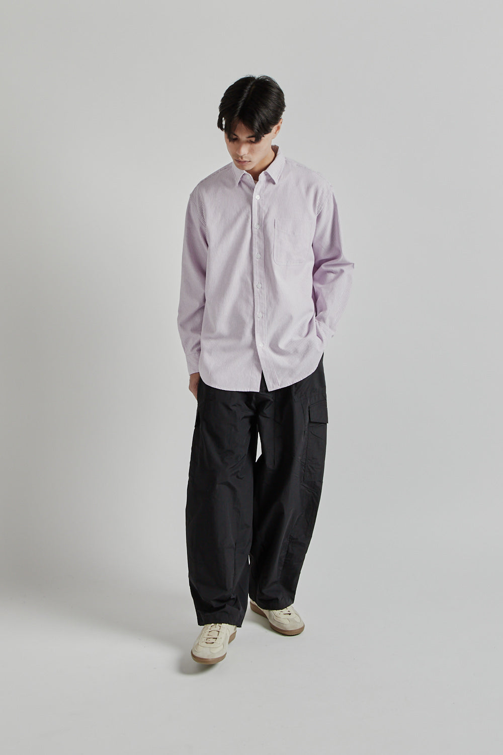 Frizmworks SS25 OG Stripe Oversized Shirt Purple 011