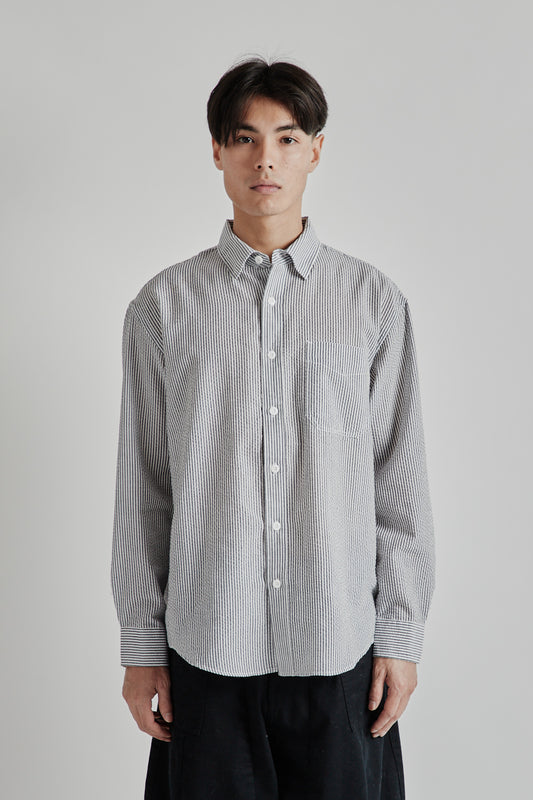 Frizmworks SS25 OG Stripe Seersucker Shirt Black 02