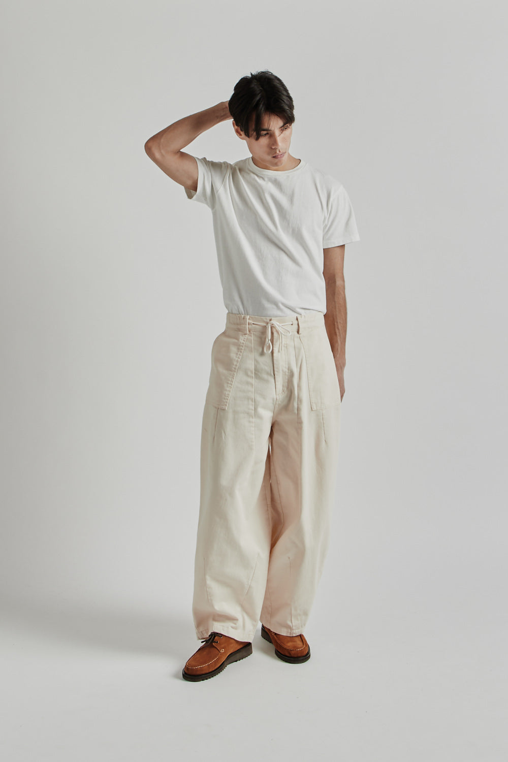 Frizmworks SS25 Twill Balloon Pants Ivory 013