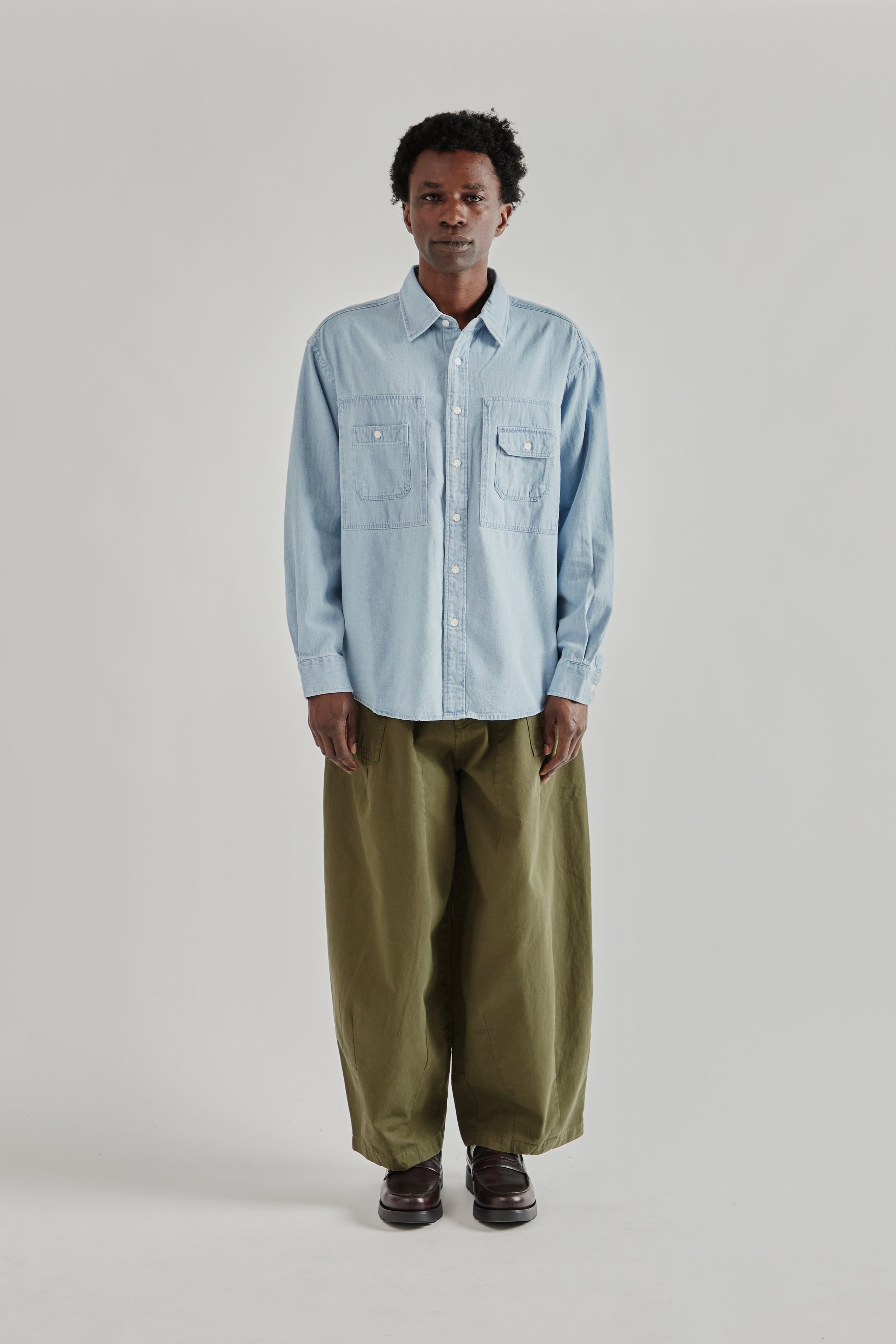 Frizmworks Bleach Denim Utility Shirt - Light Blue | Wallace