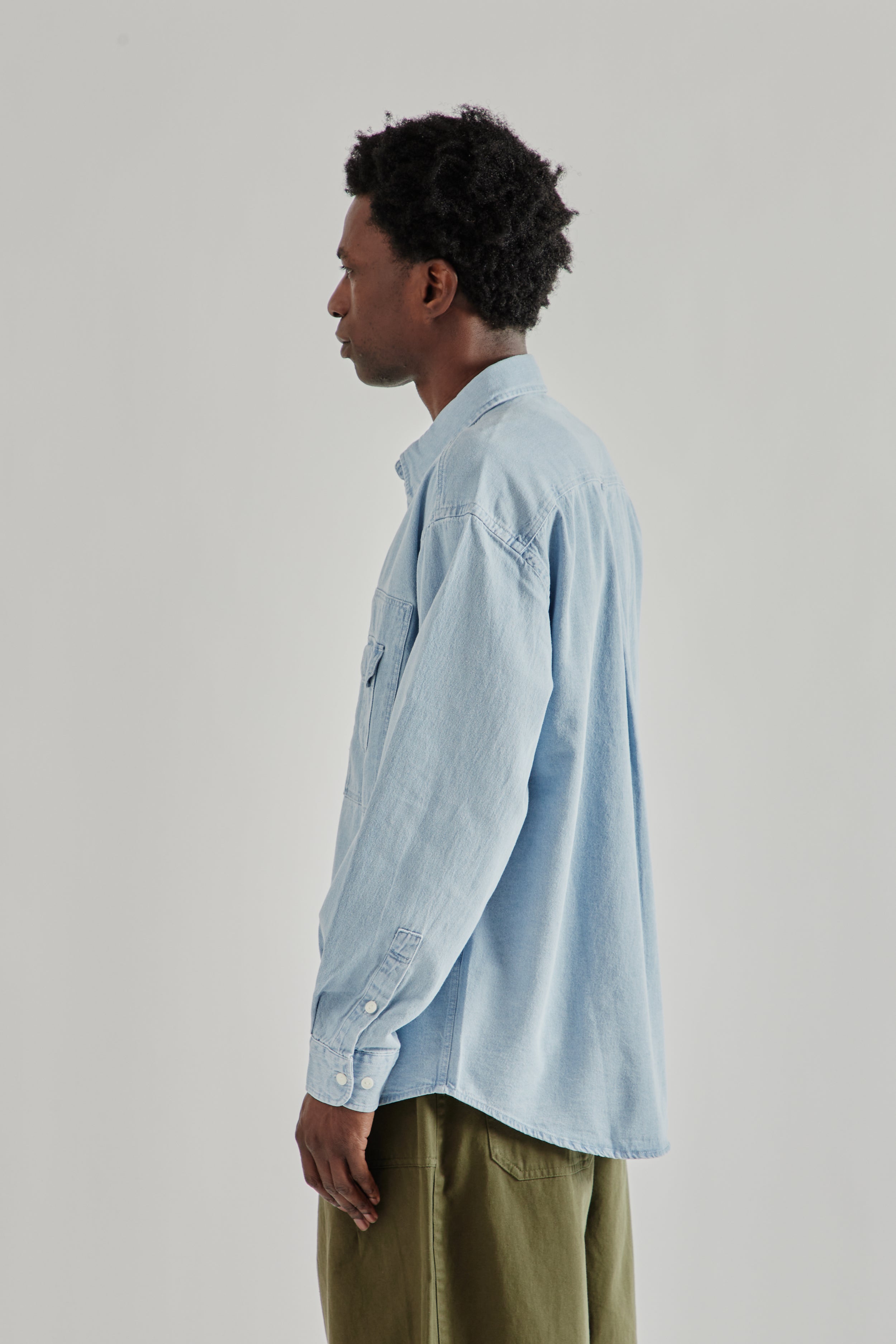 Frizmworks Bleach Denim Utility Shirt - Light Blue | Wallace
