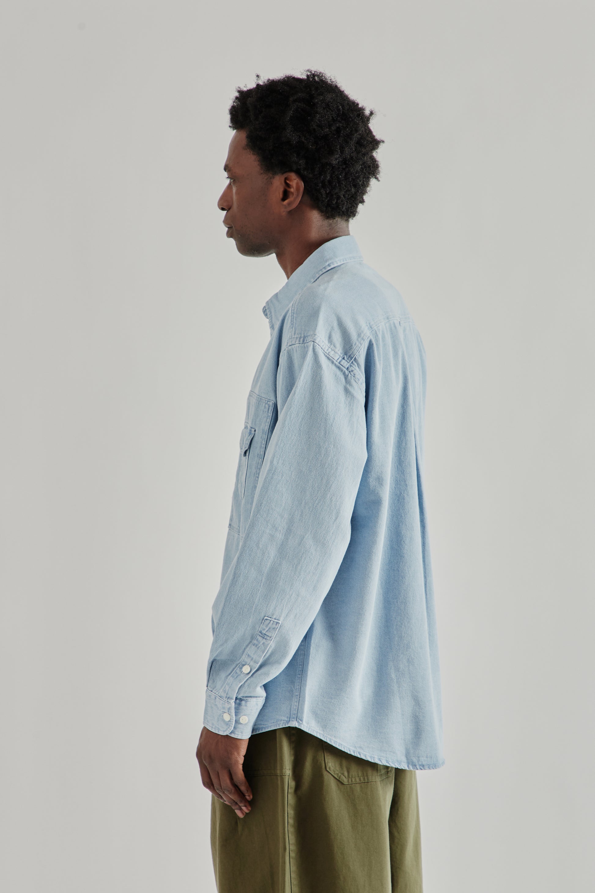 Frizmworks SS26 Bleach Denim Utility Shirt Light Blue4305