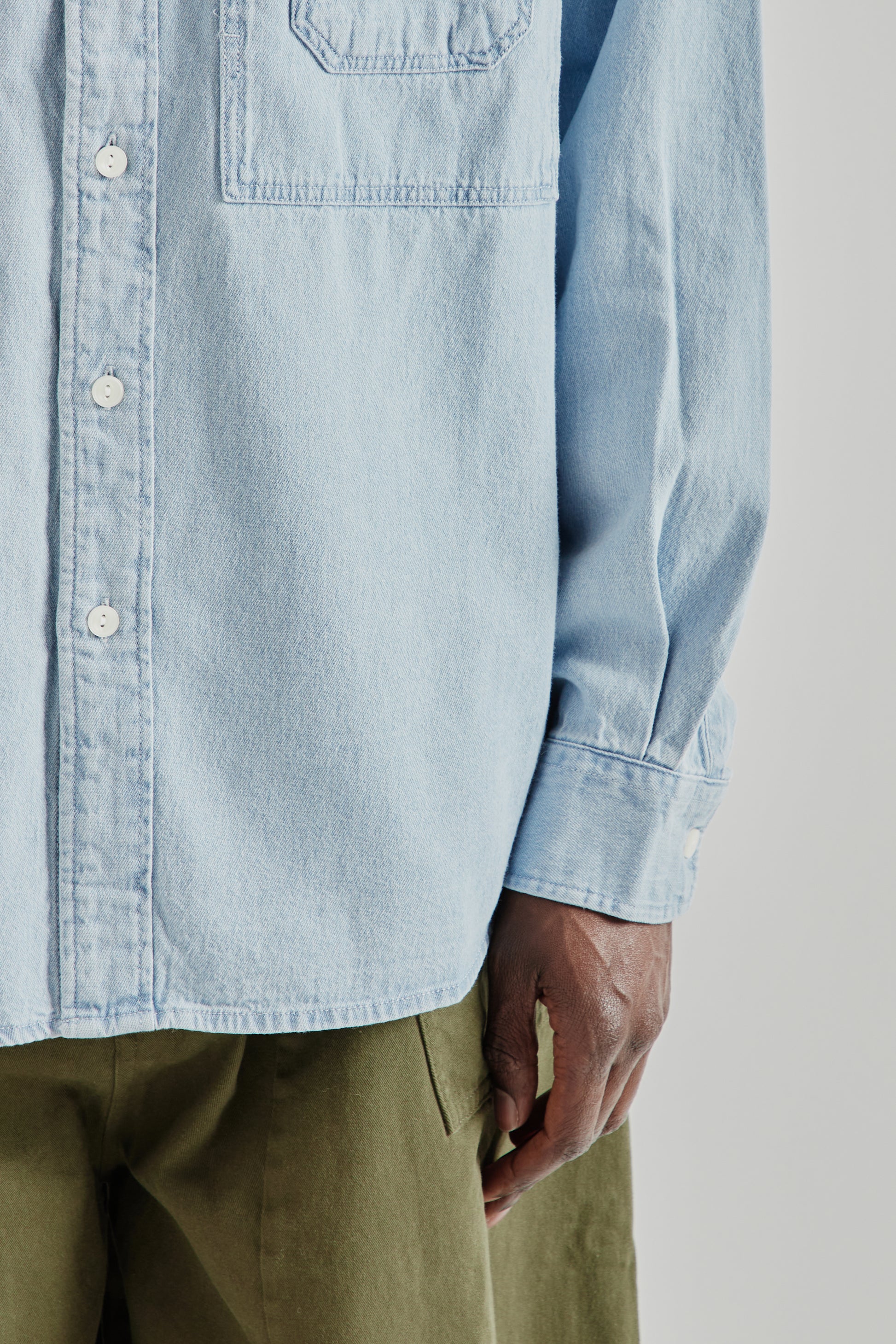 Frizmworks SS26 Bleach Denim Utility Shirt Light Blue4312
