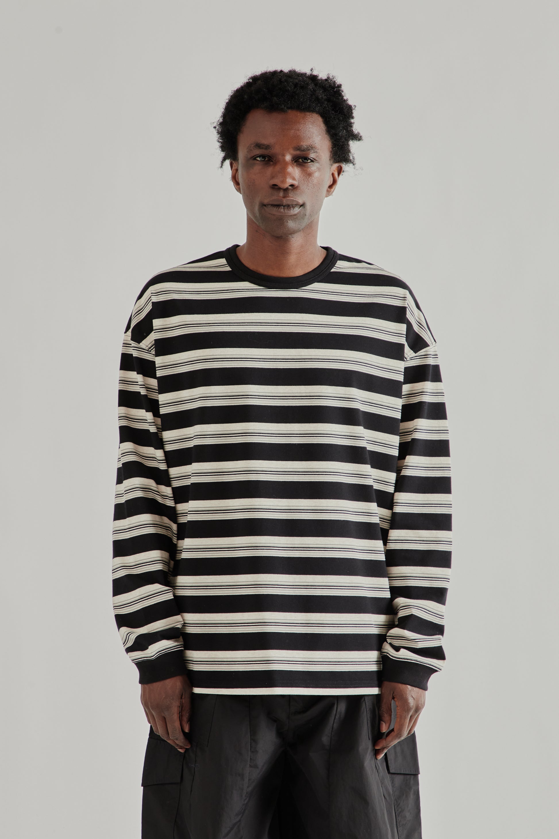 Frizmworks SS26 Block Stripe Long Sleeve Tee- Black4624