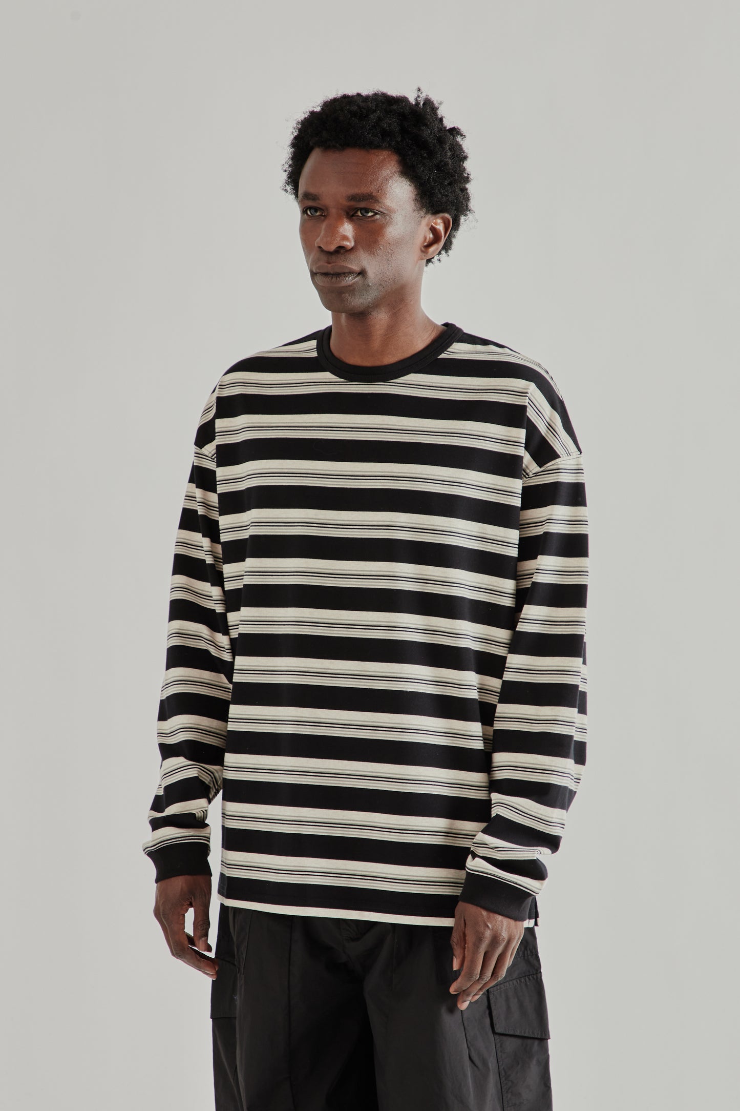 Frizmworks SS26 Block Stripe Long Sleeve Tee- Black4627