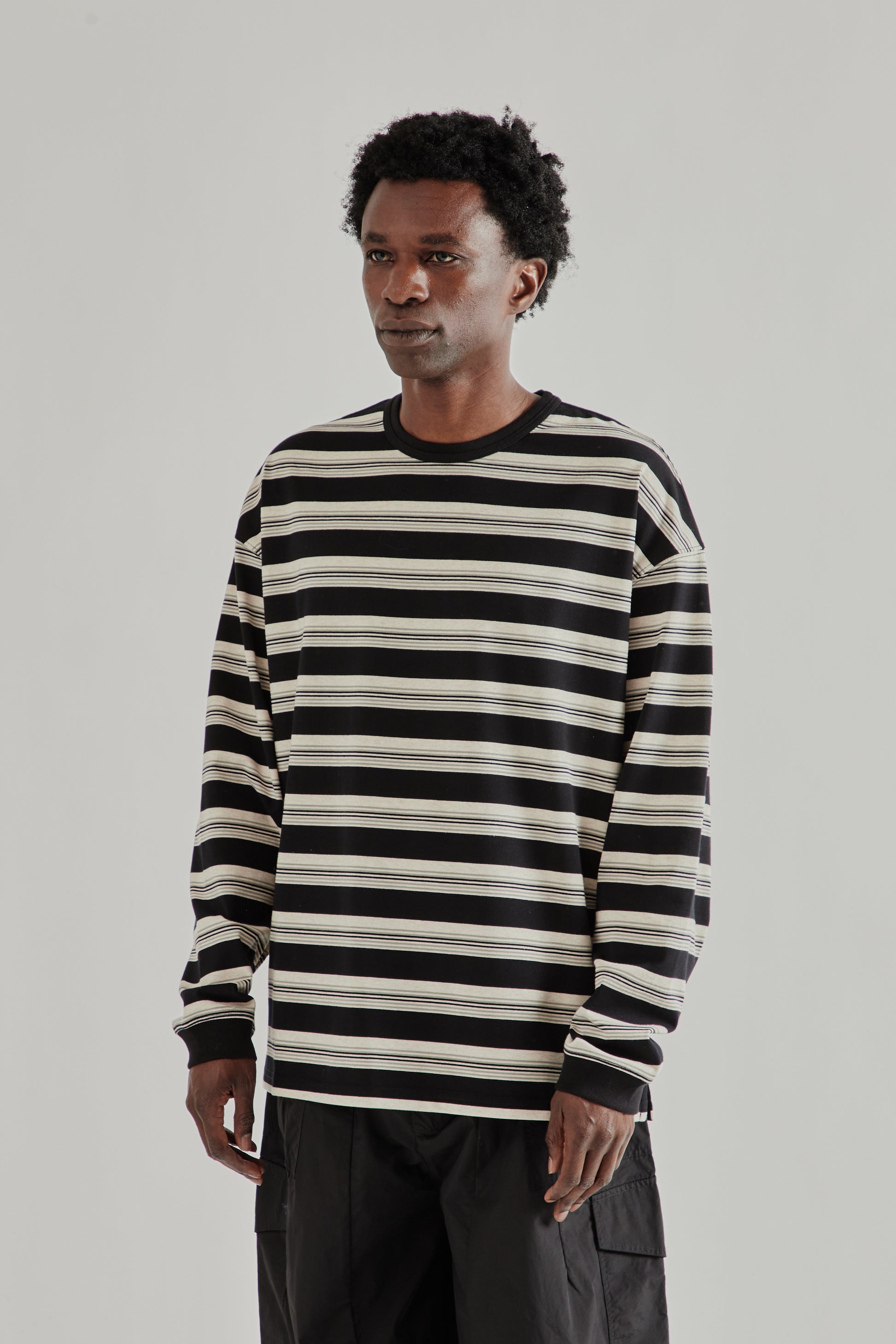 Frizmworks SS26 Block Stripe Long Sleeve Tee- Black4627