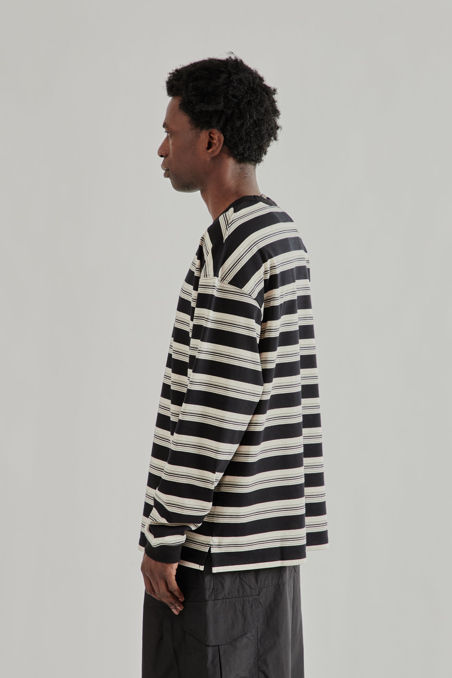 Frizmworks SS26 Block Stripe Long Sleeve Tee- Black4631
