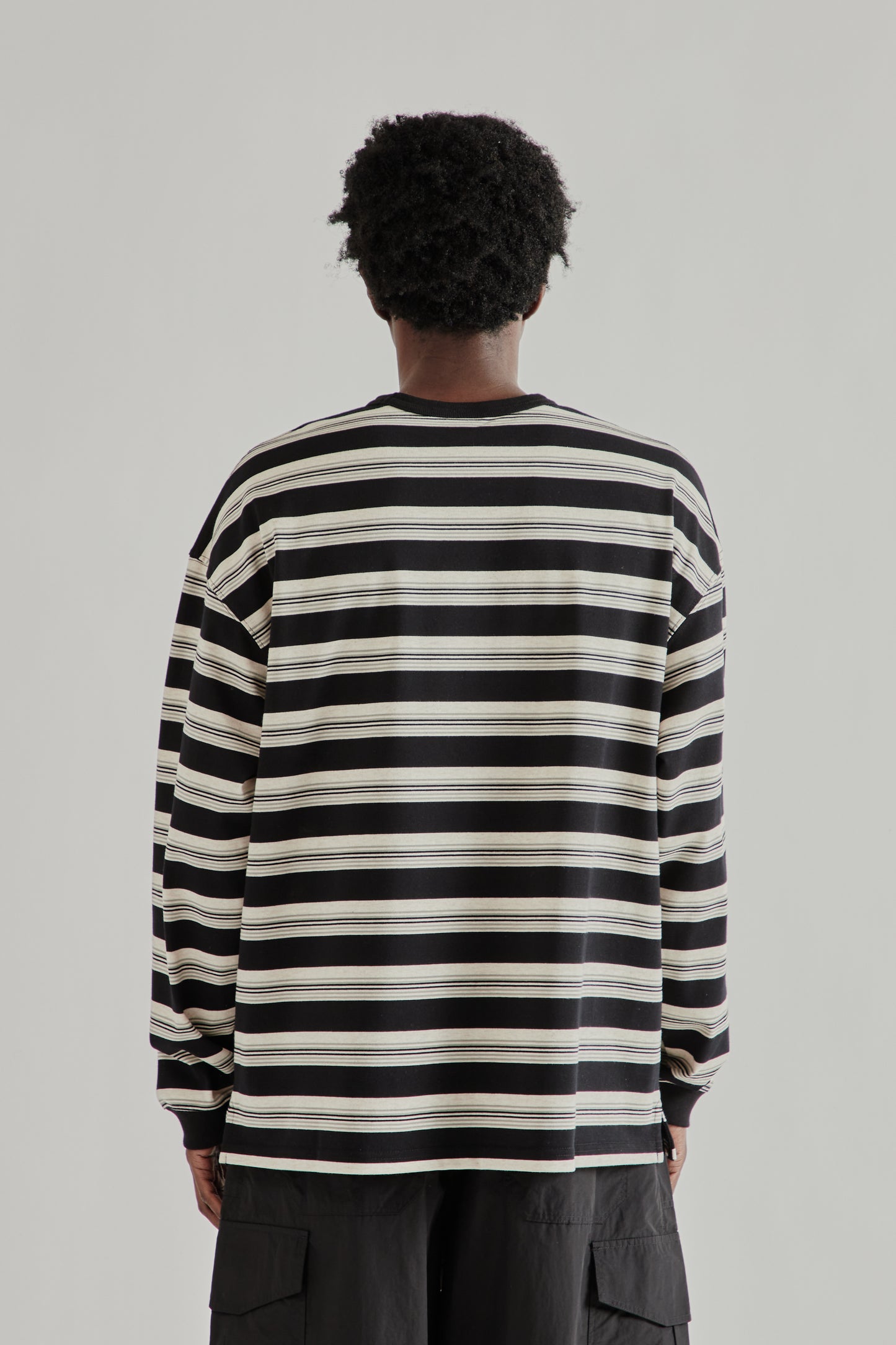 Frizmworks SS26 Block Stripe Long Sleeve Tee- Black4634