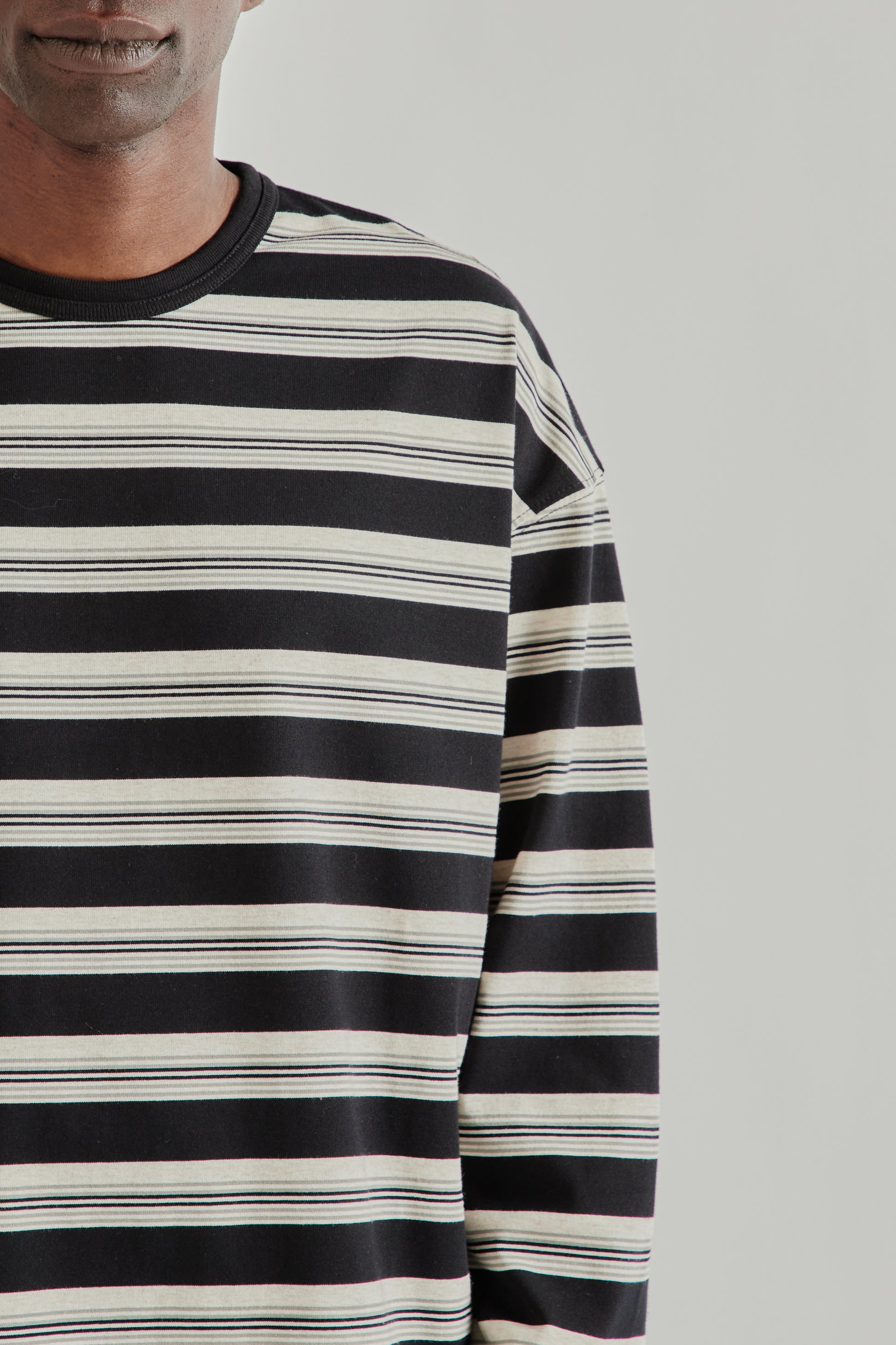 Frizmworks SS26 Block Stripe Long Sleeve Tee- Black4638