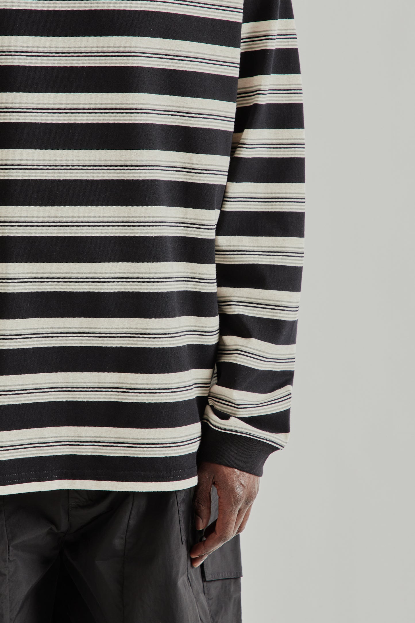 Frizmworks SS26 Block Stripe Long Sleeve Tee- Black4639