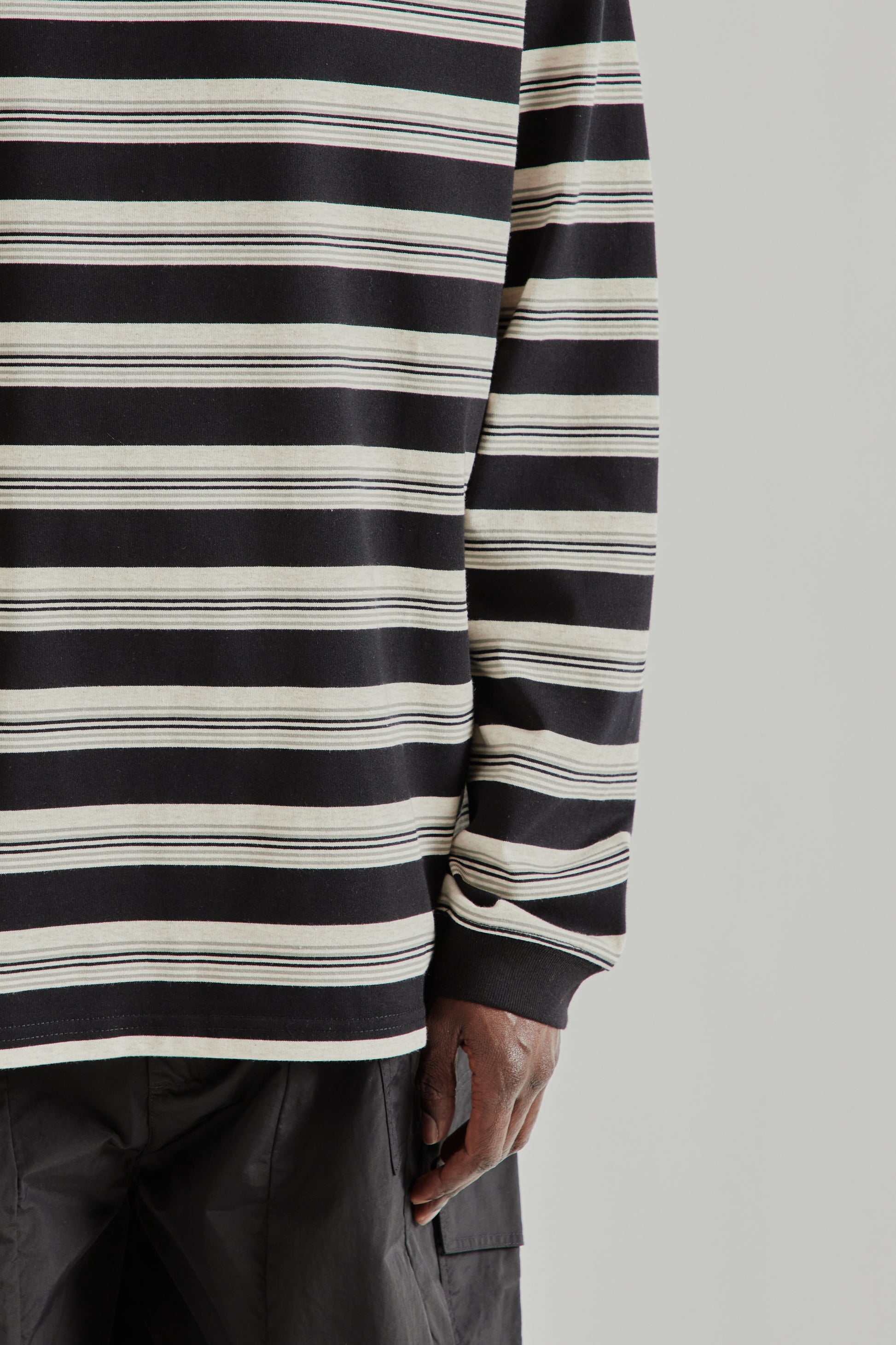 Frizmworks SS26 Block Stripe Long Sleeve Tee- Black4639