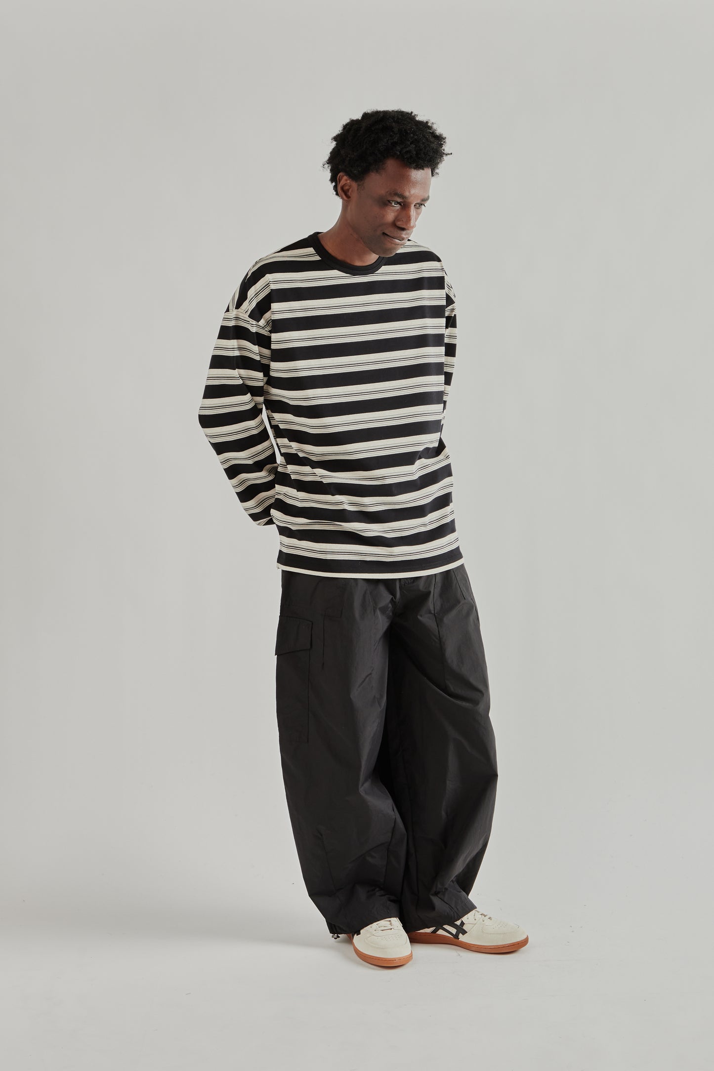 Frizmworks SS26 Block Stripe Long Sleeve Tee- Black4641