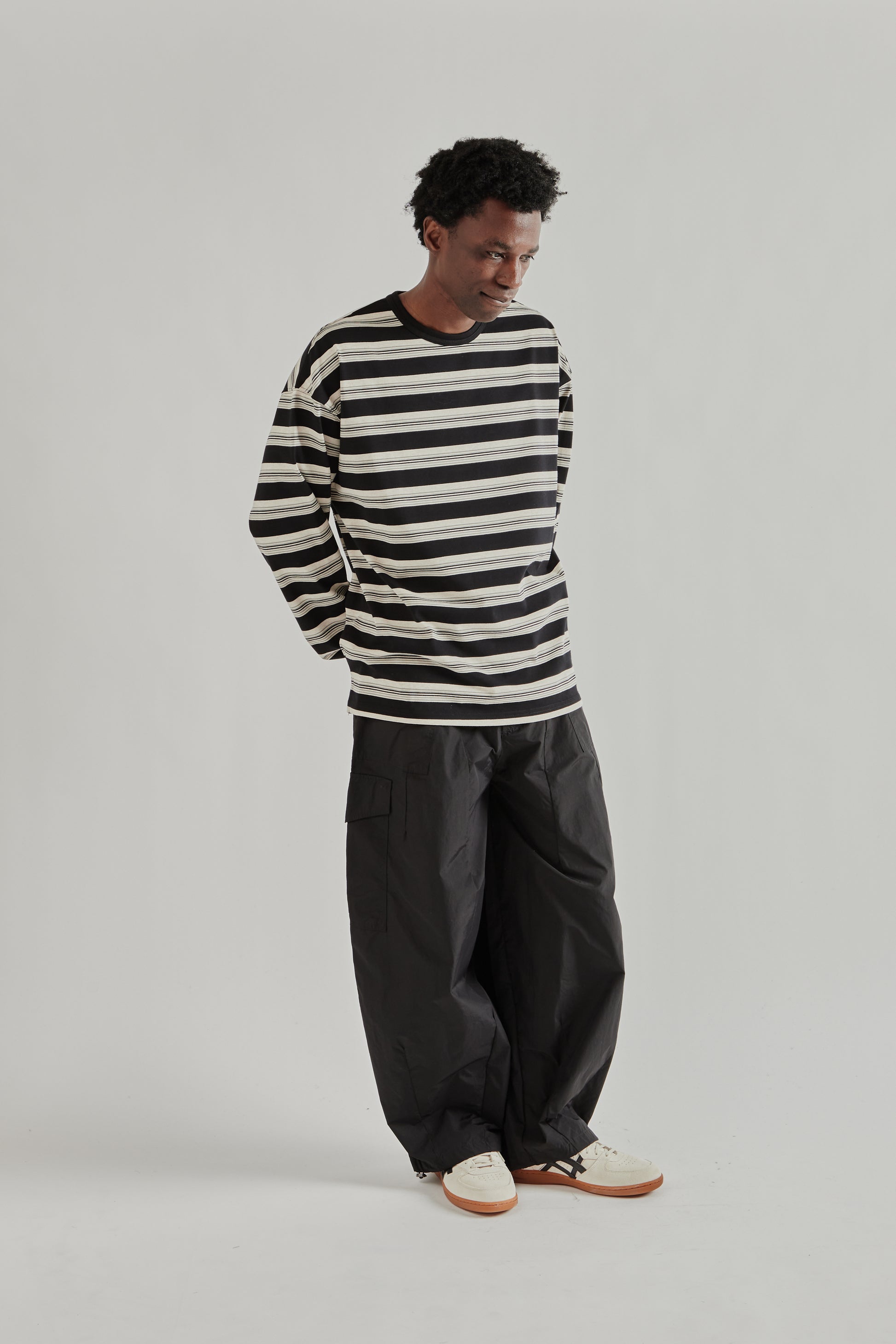 Frizmworks SS26 Block Stripe Long Sleeve Tee- Black4641