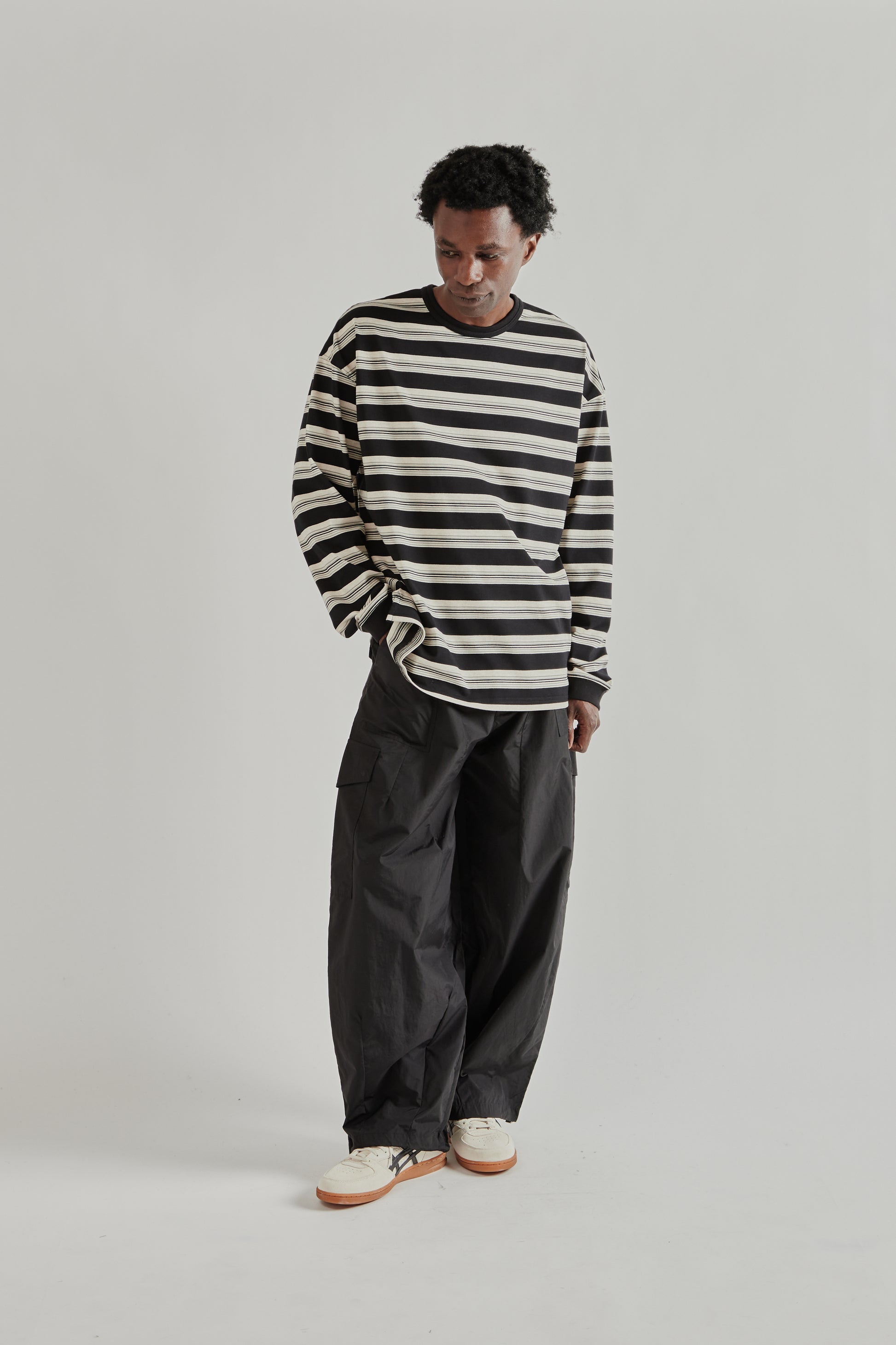 Frizmworks SS26 Block Stripe Long Sleeve Tee- Black4644