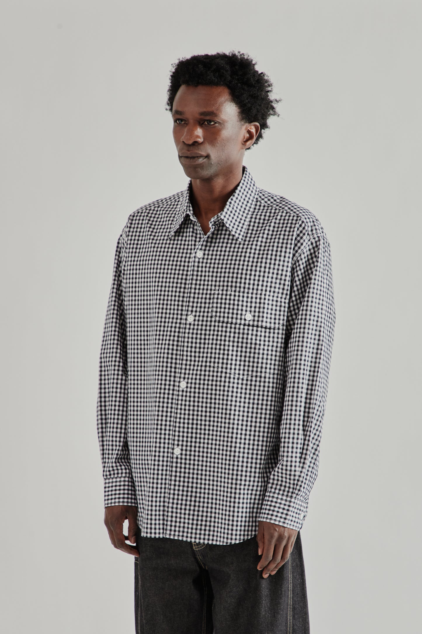 Frizmworks SS26 Ease Gingham Check Shirt Black4223 afb7b609-bb53-4314-865e-83dd5fb622f7