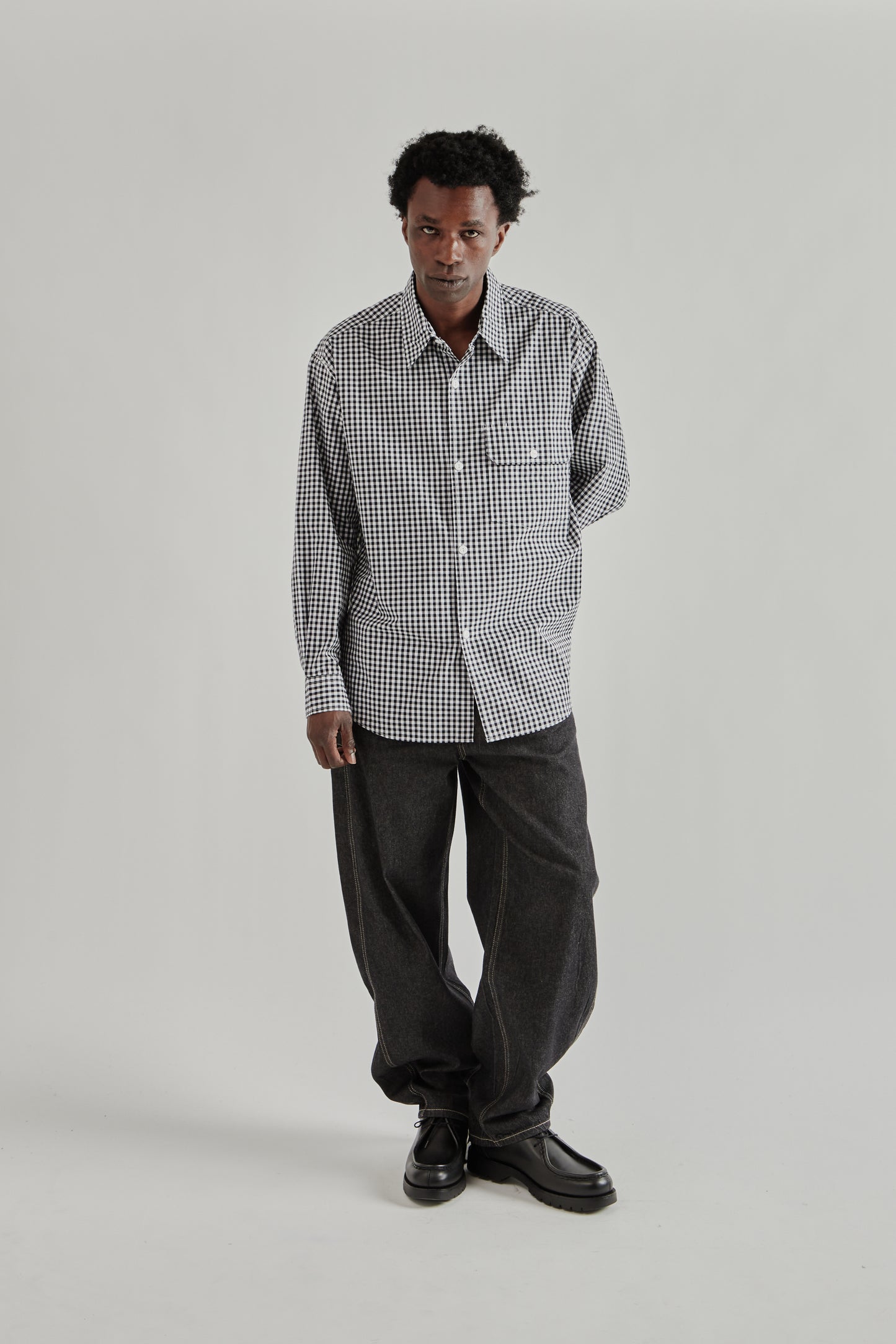 Frizmworks SS26 Ease Gingham Check Shirt Black4234 a9d9e0dc-4e2b-408f-87db-fcc77007e8ec