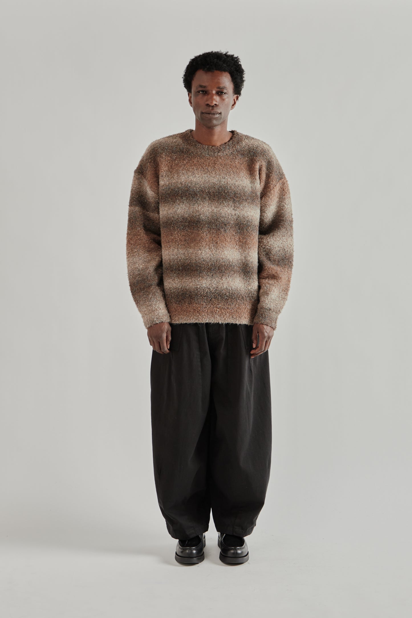Frizmworks SS26 Gradation Boucle Knit Brown4505