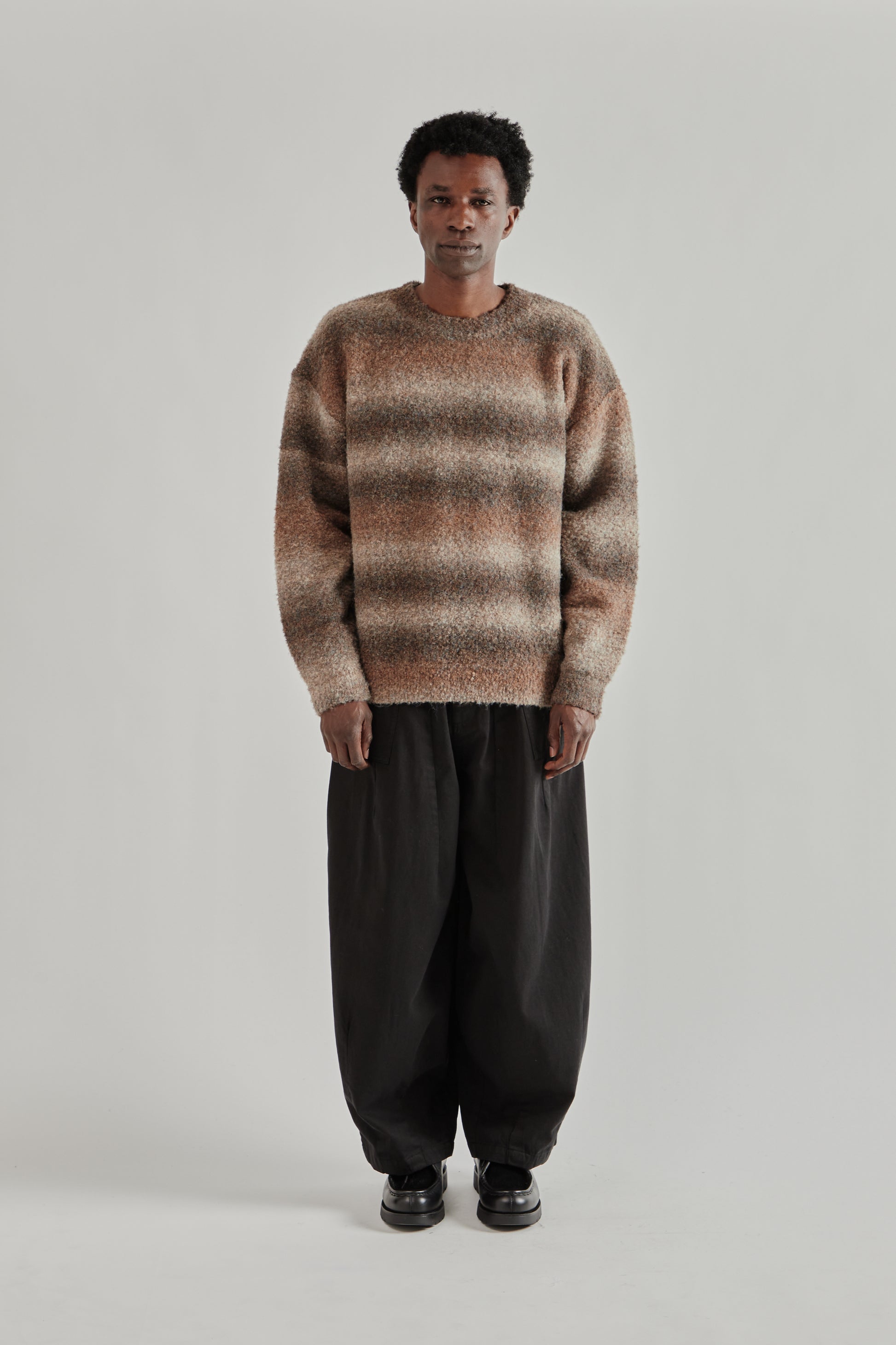 Frizmworks SS26 Gradation Boucle Knit Brown4505