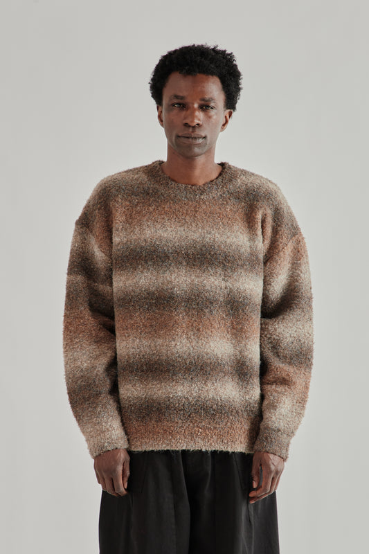 Frizmworks SS26 Gradation Boucle Knit Brown4508