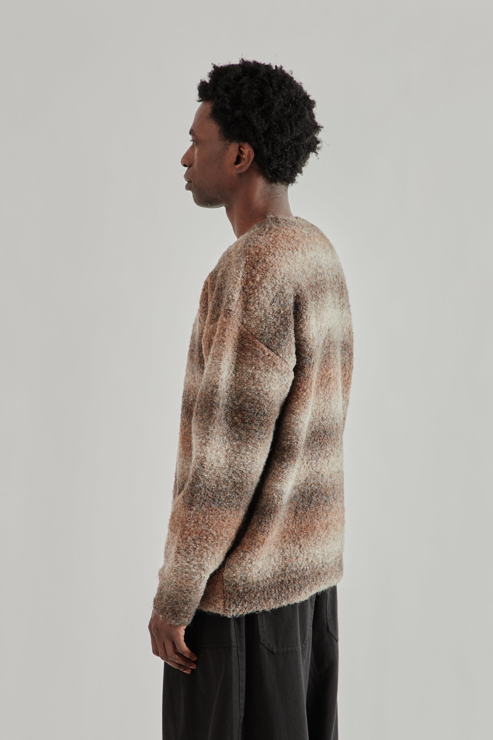Frizmworks SS26 Gradation Boucle Knit Brown4514