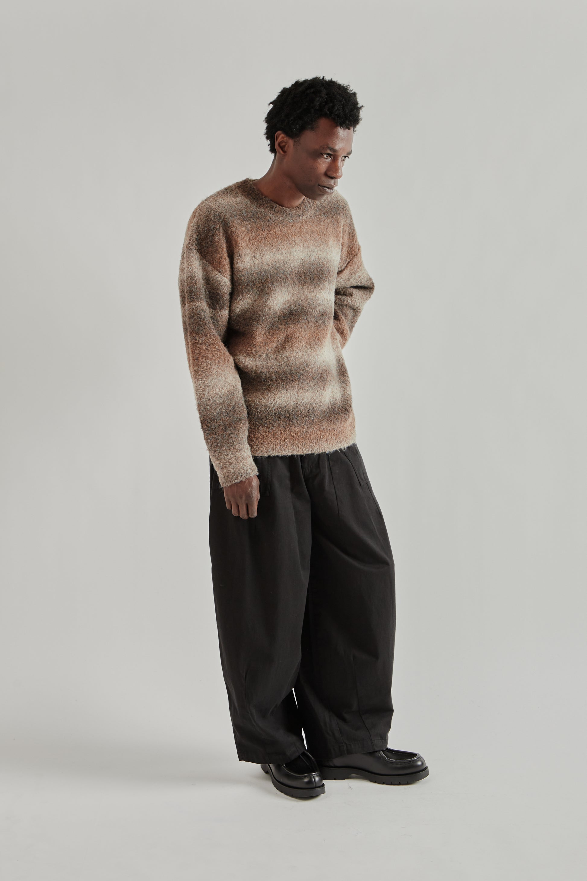 Frizmworks SS26 Gradation Boucle Knit Brown4522