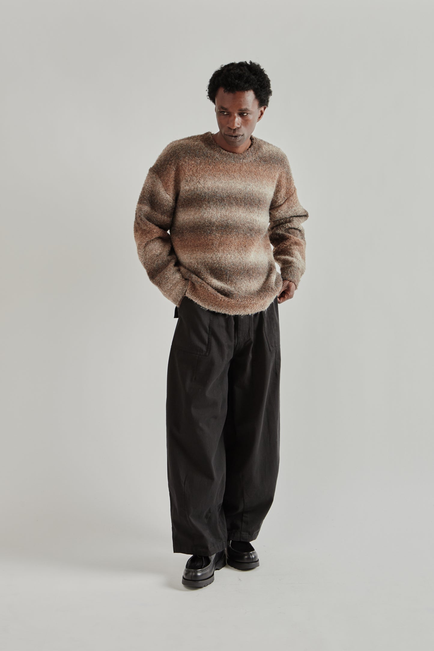Frizmworks SS26 Gradation Boucle Knit Brown4524