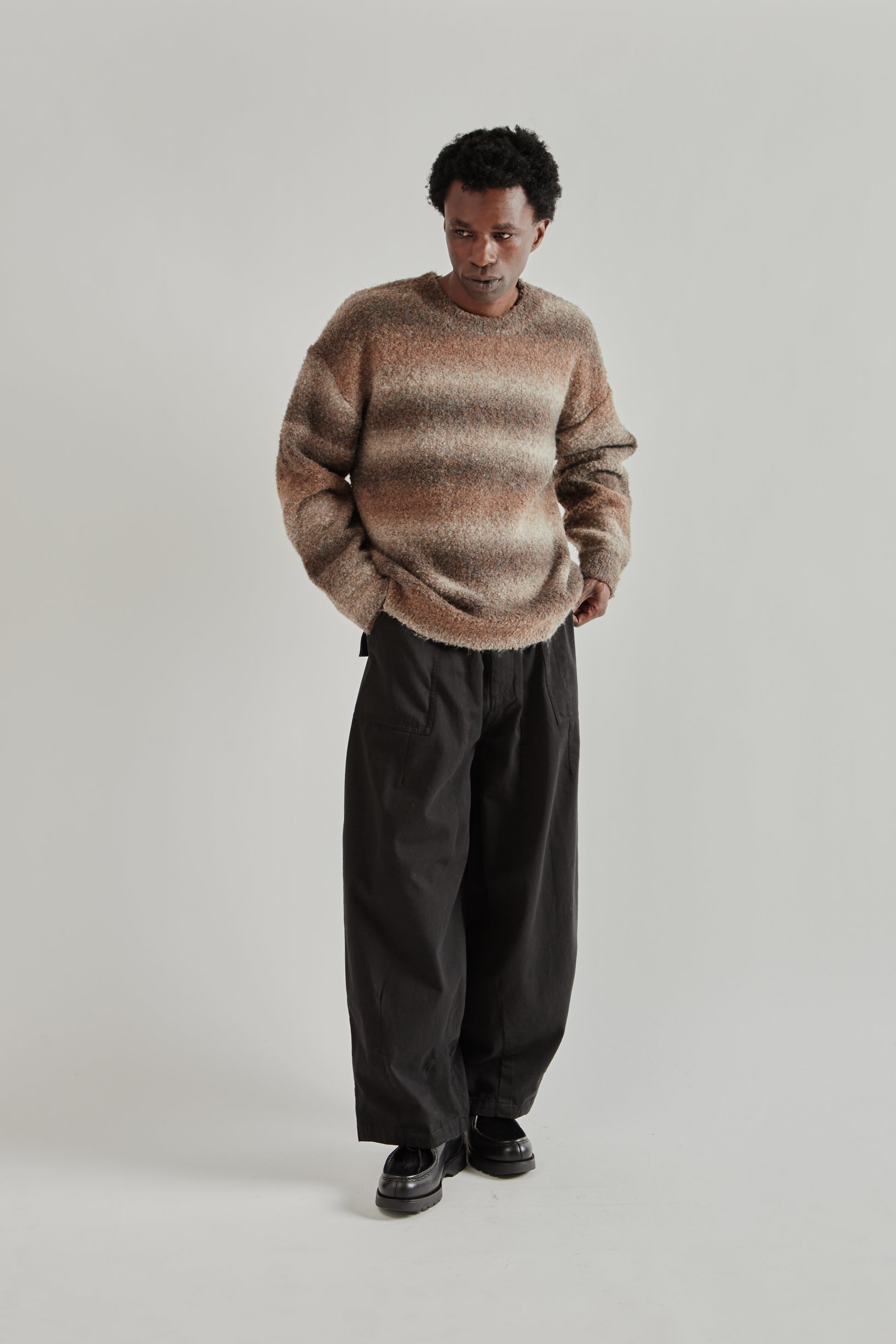 Frizmworks SS26 Gradation Boucle Knit Brown4524