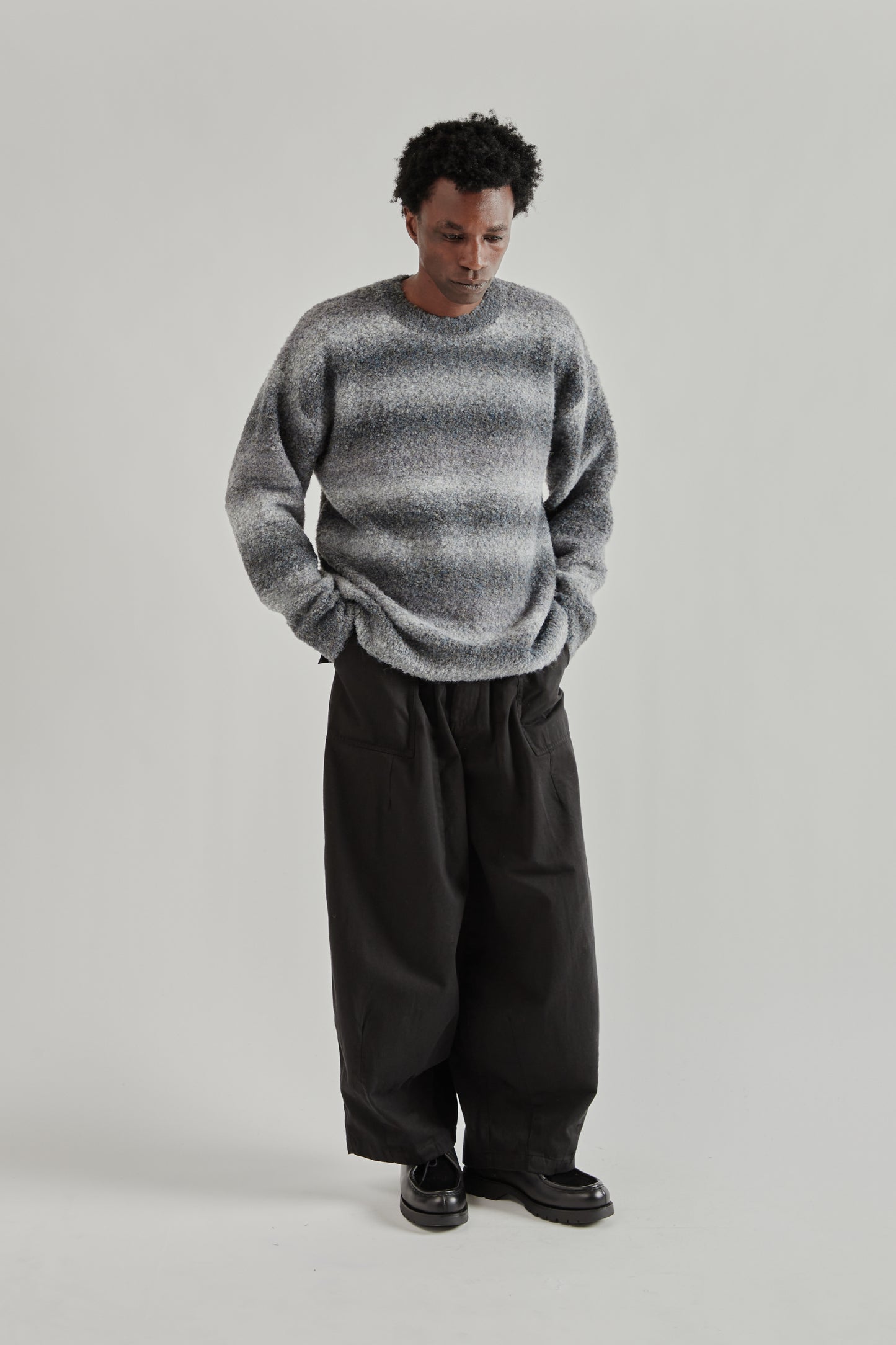 Frizmworks SS26 Gradation Boucle Knit Grey4498