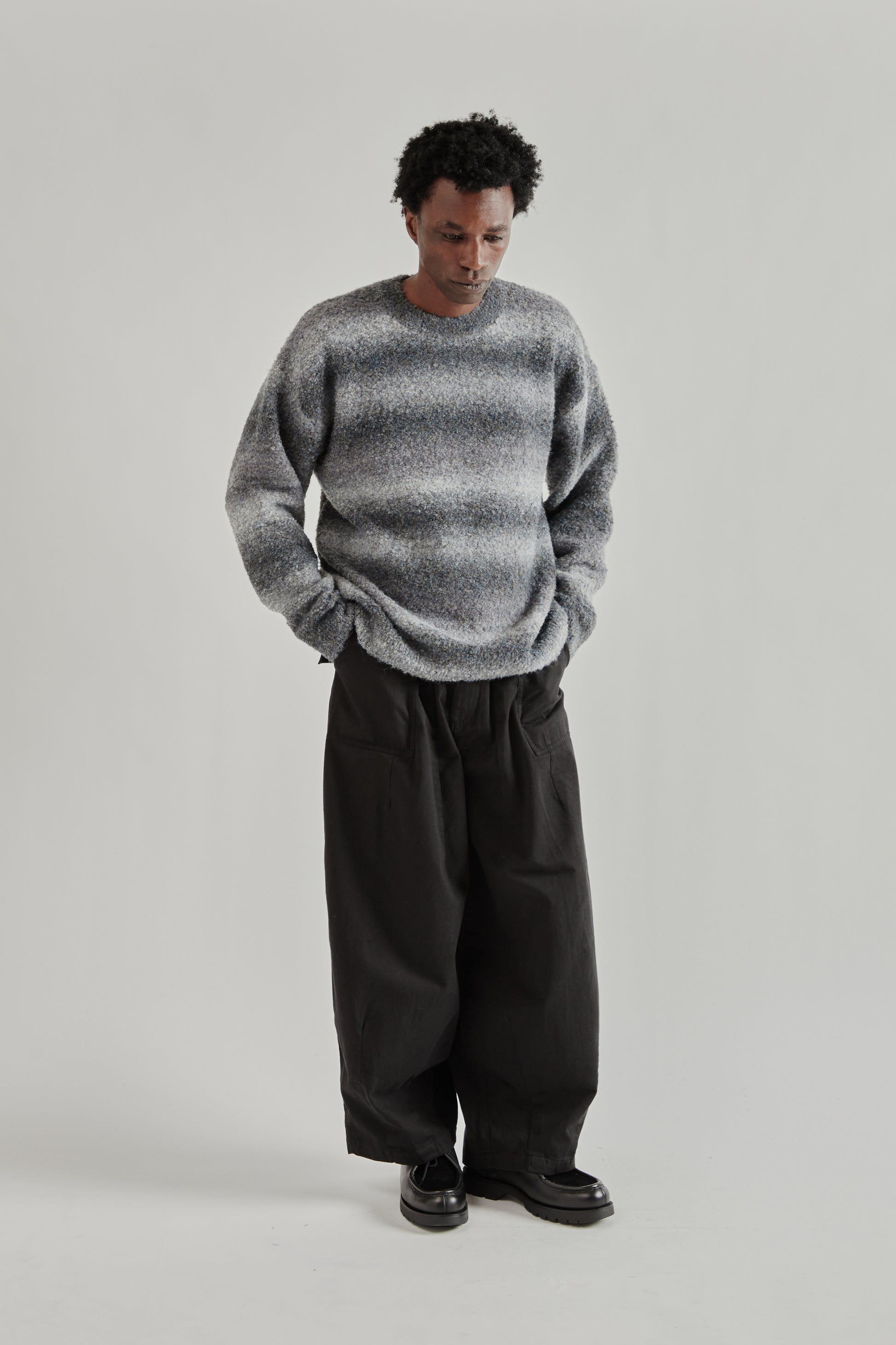 Frizmworks SS26 Gradation Boucle Knit Grey4498