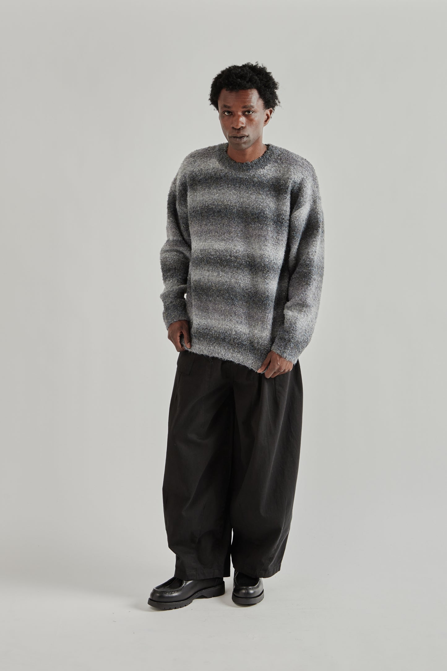 Frizmworks SS26 Gradation Boucle Knit Grey4501