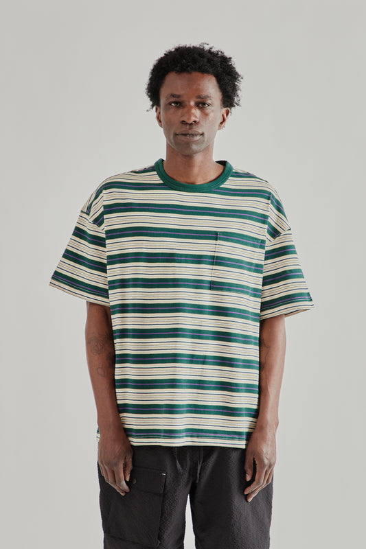 Frizmworks SS26 Horizon Stripe Half Tee Dark Green5067