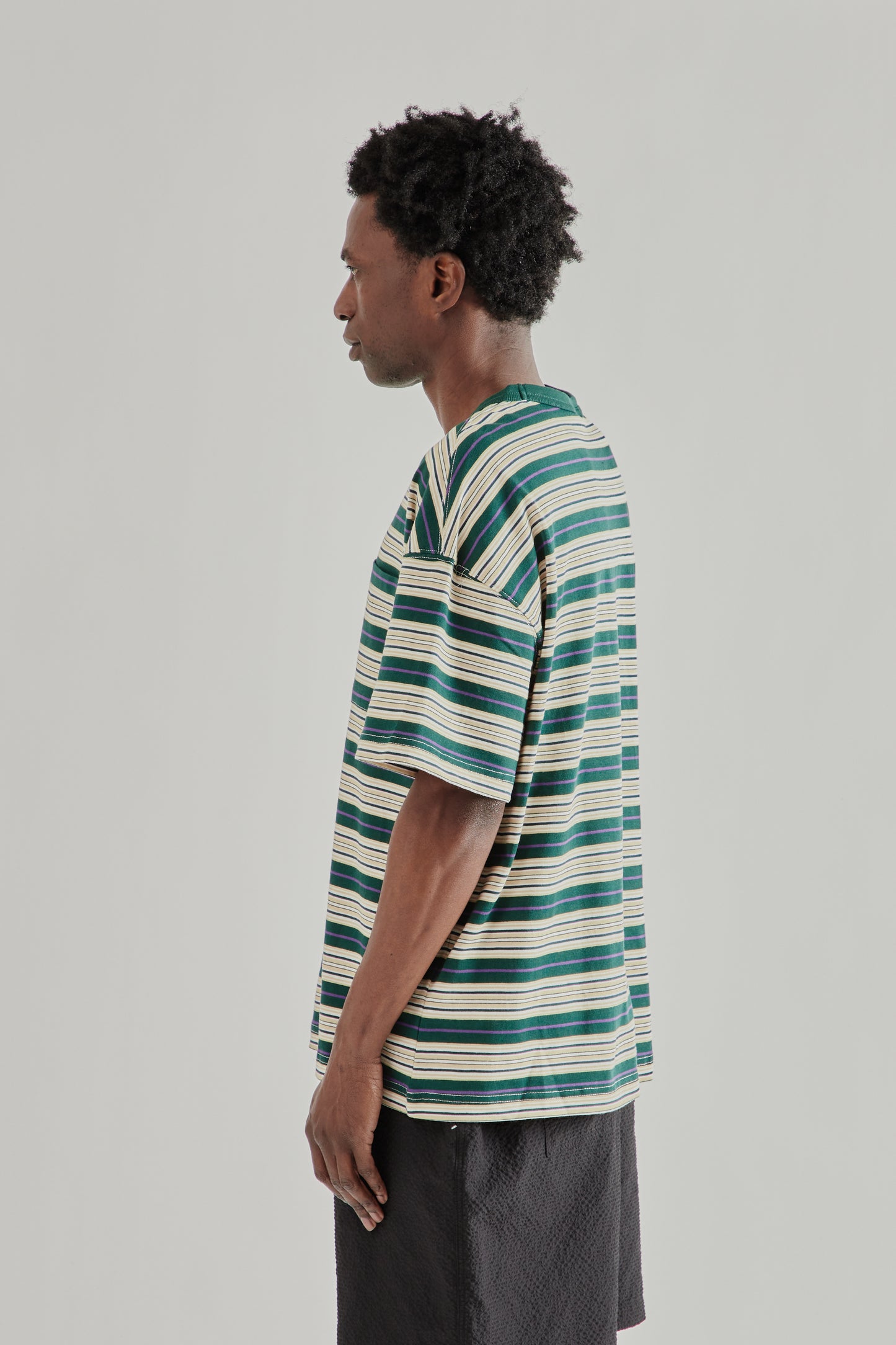 Frizmworks SS26 Horizon Stripe Half Tee Dark Green5072