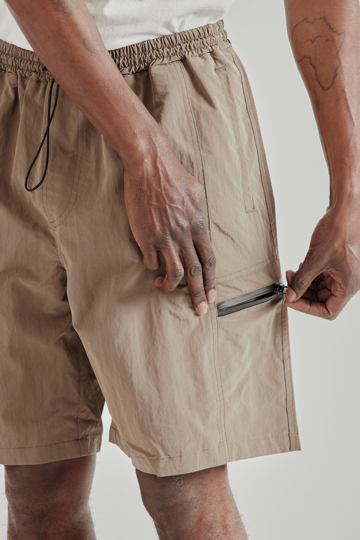 Frizmworks SS26 Nylon Utility Pocket Shorts Mud5260