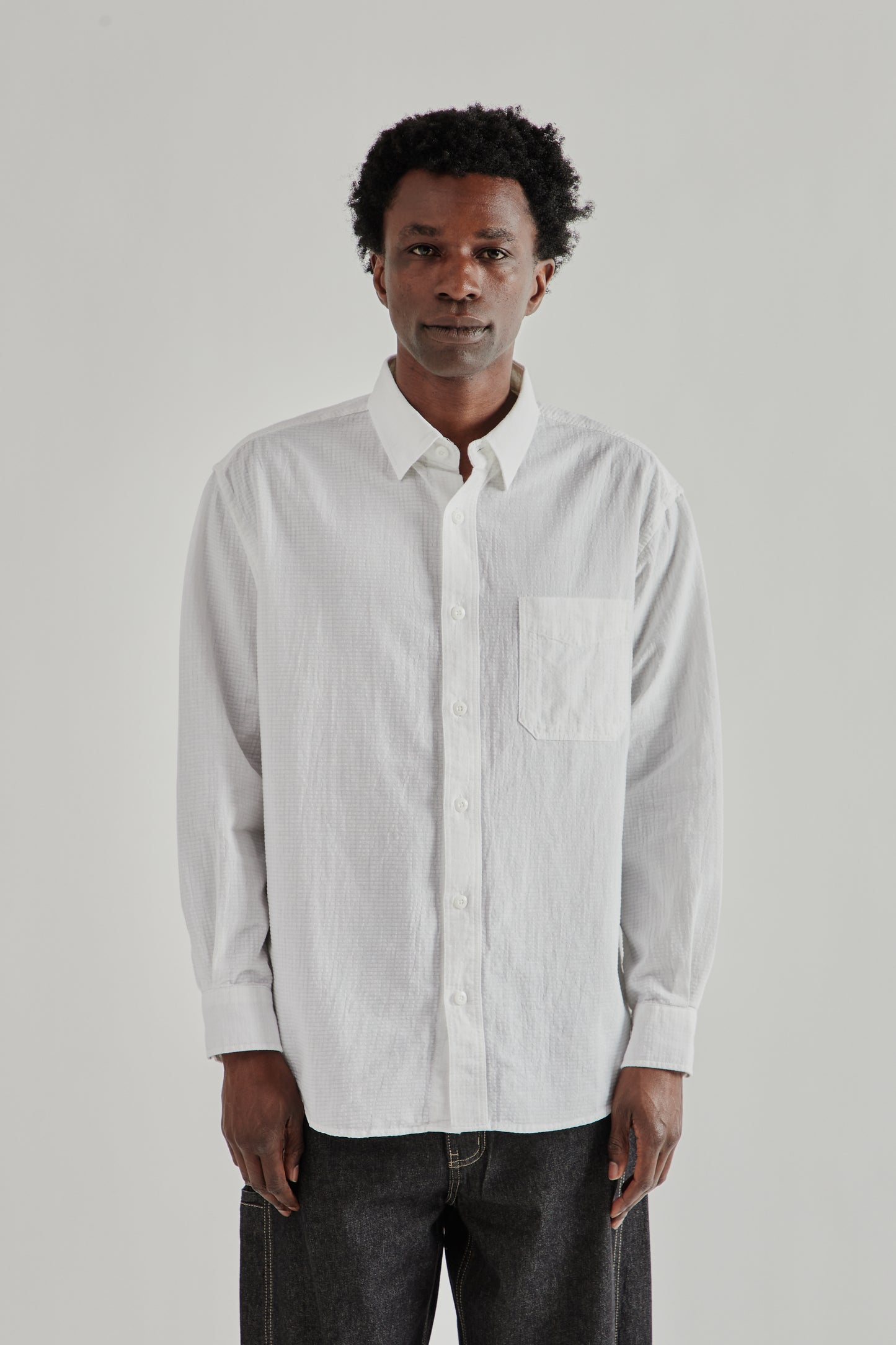 OG Dobby Weave Seersucker Shirt - White