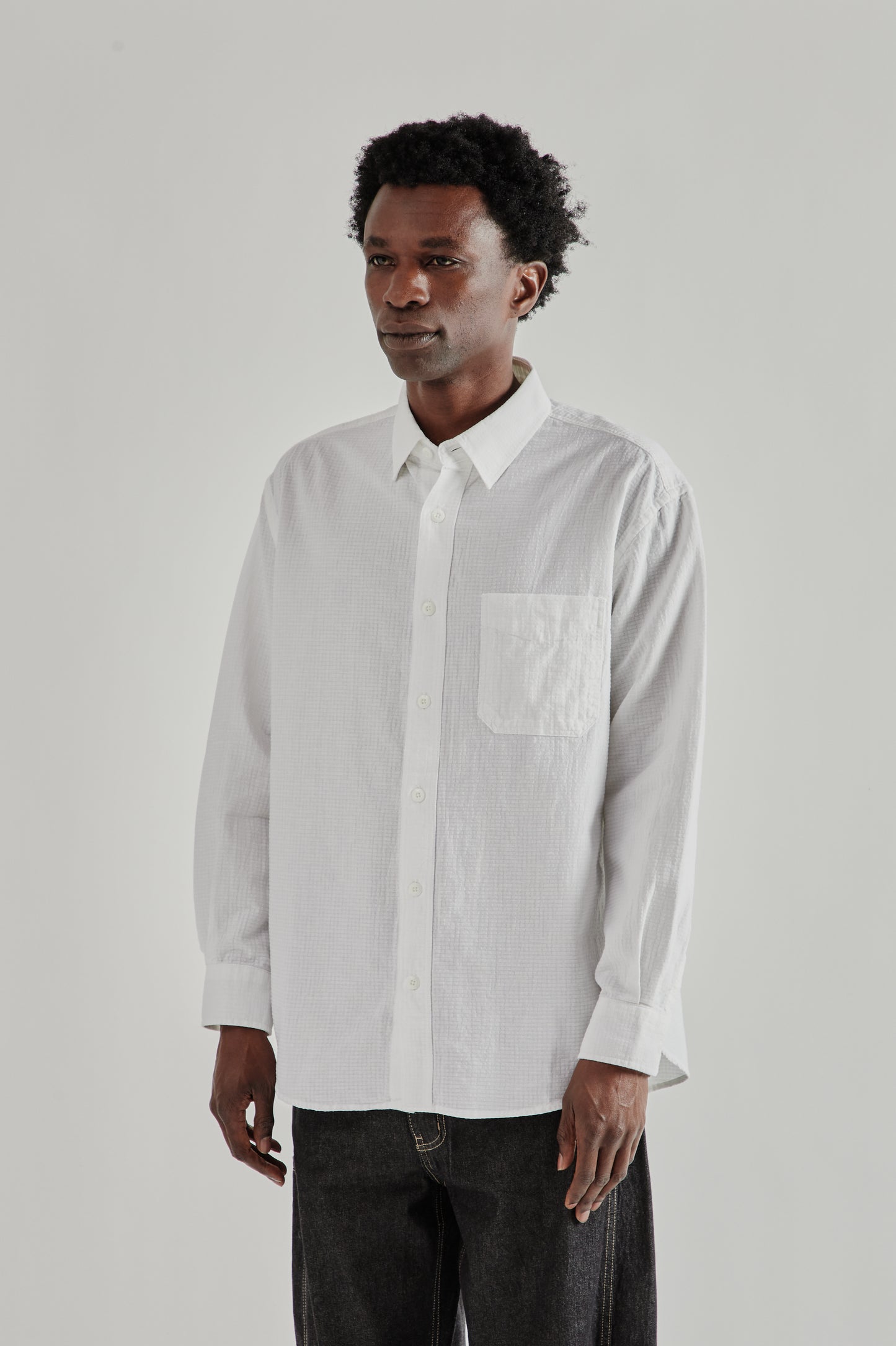 OG Dobby Weave Seersucker Shirt - White