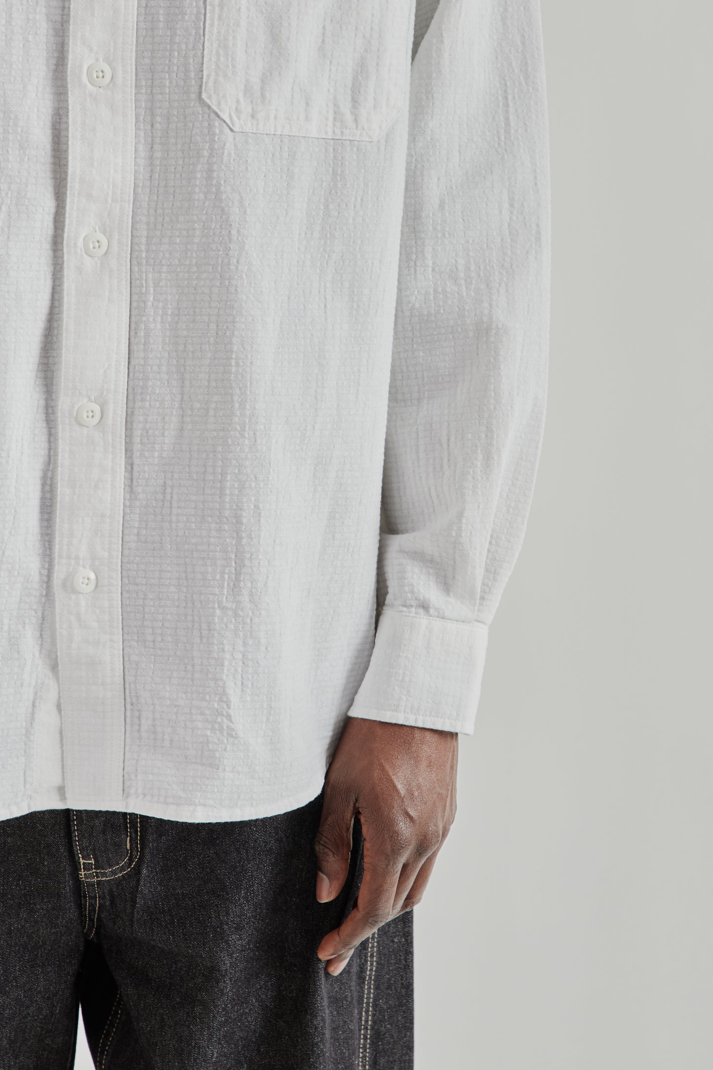 OG Dobby Weave Seersucker Shirt - White