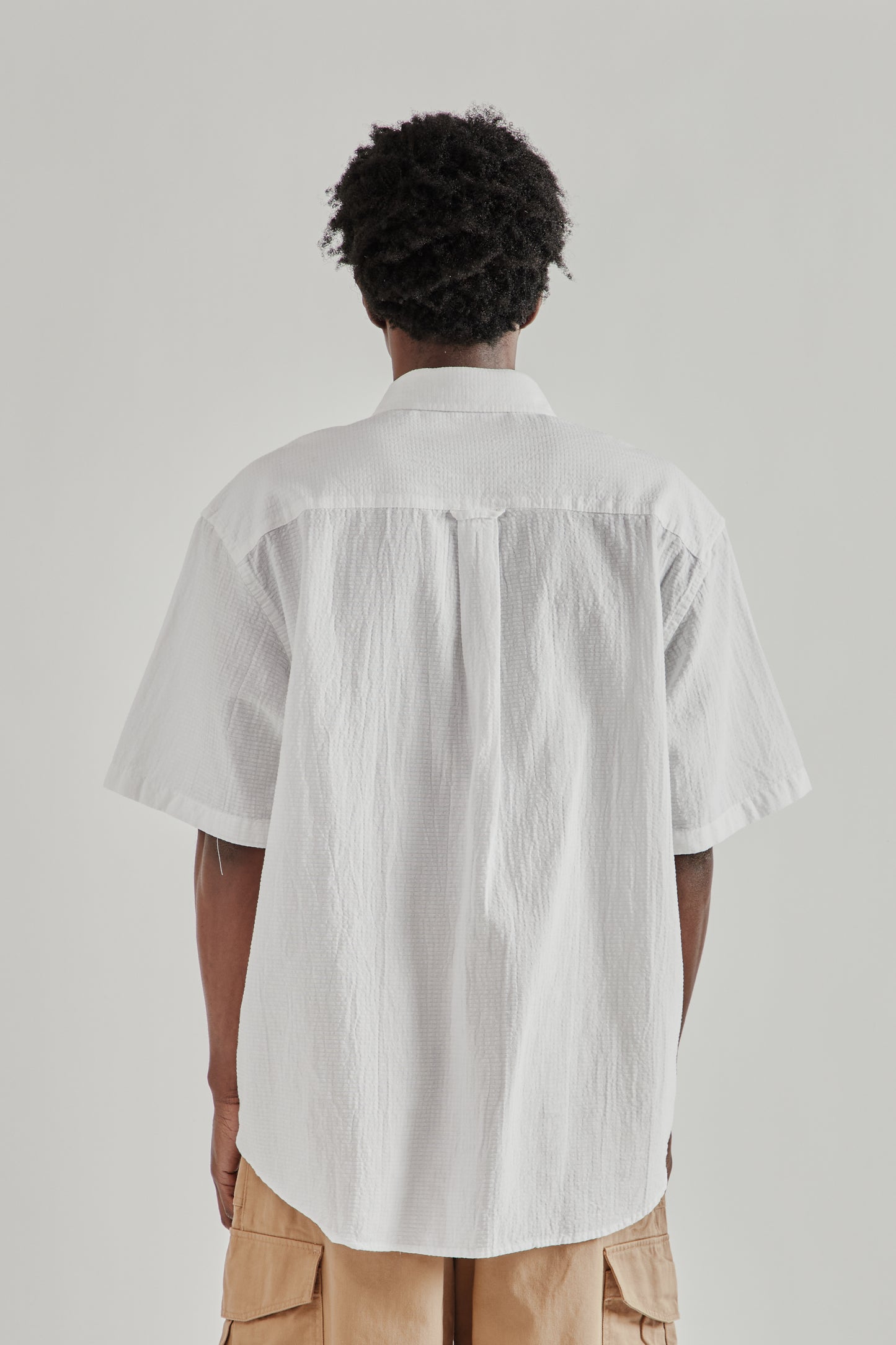 Frizmworks SS26 OG Dobby Weave Seersucker Half Shirt White5206