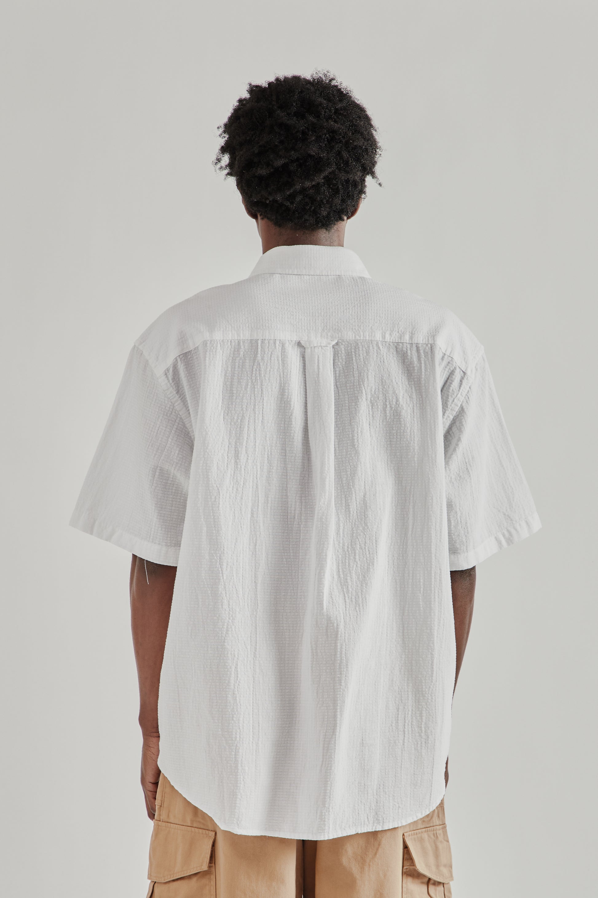 Frizmworks SS26 OG Dobby Weave Seersucker Half Shirt White5206