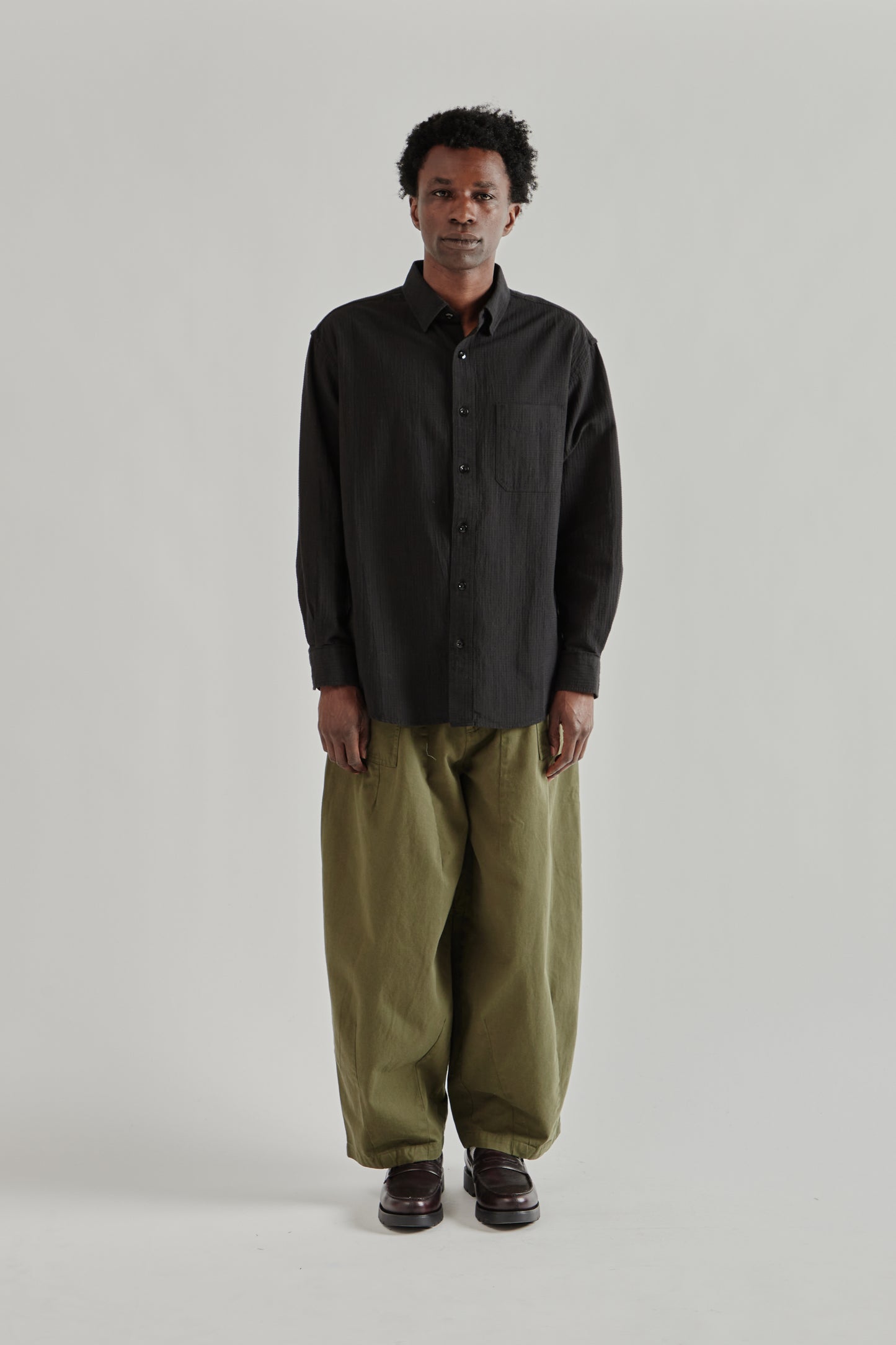 Frizmworks SS26 OG Dobby Weave Seersucker Shirt Black4428