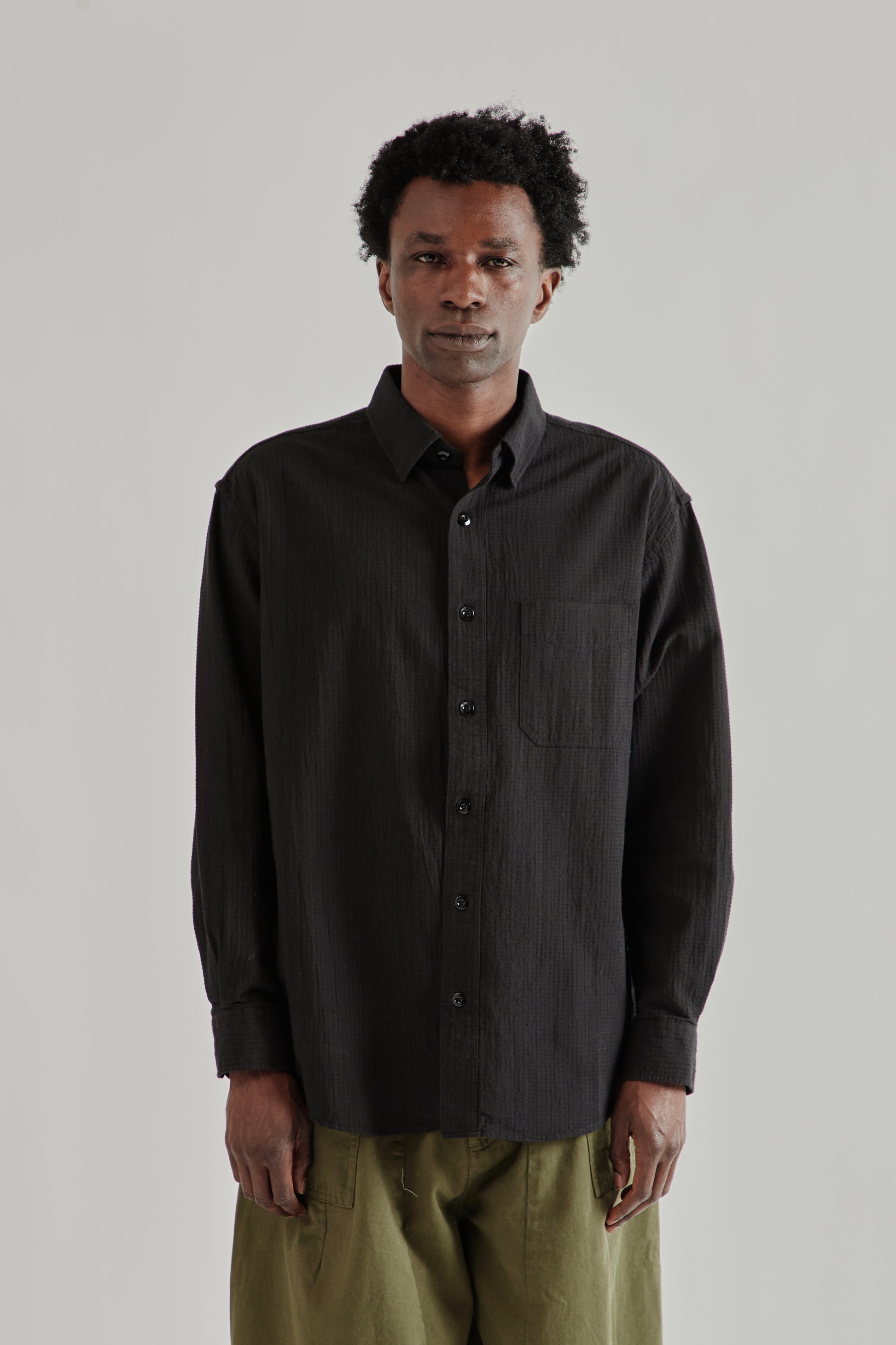 Frizmworks SS26 OG Dobby Weave Seersucker Shirt Black4432