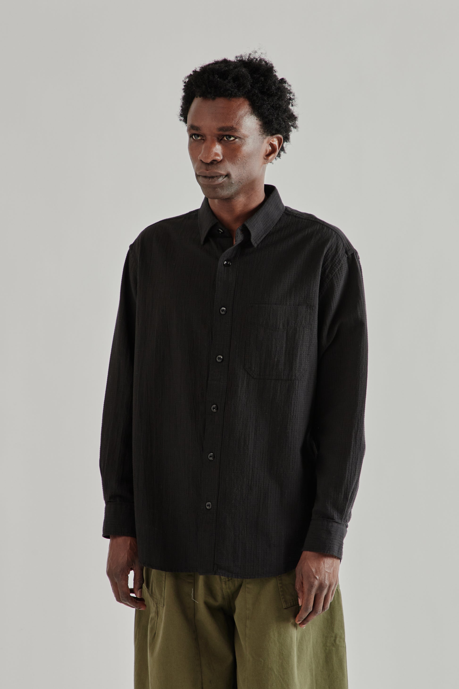 Frizmworks SS26 OG Dobby Weave Seersucker Shirt Black4434