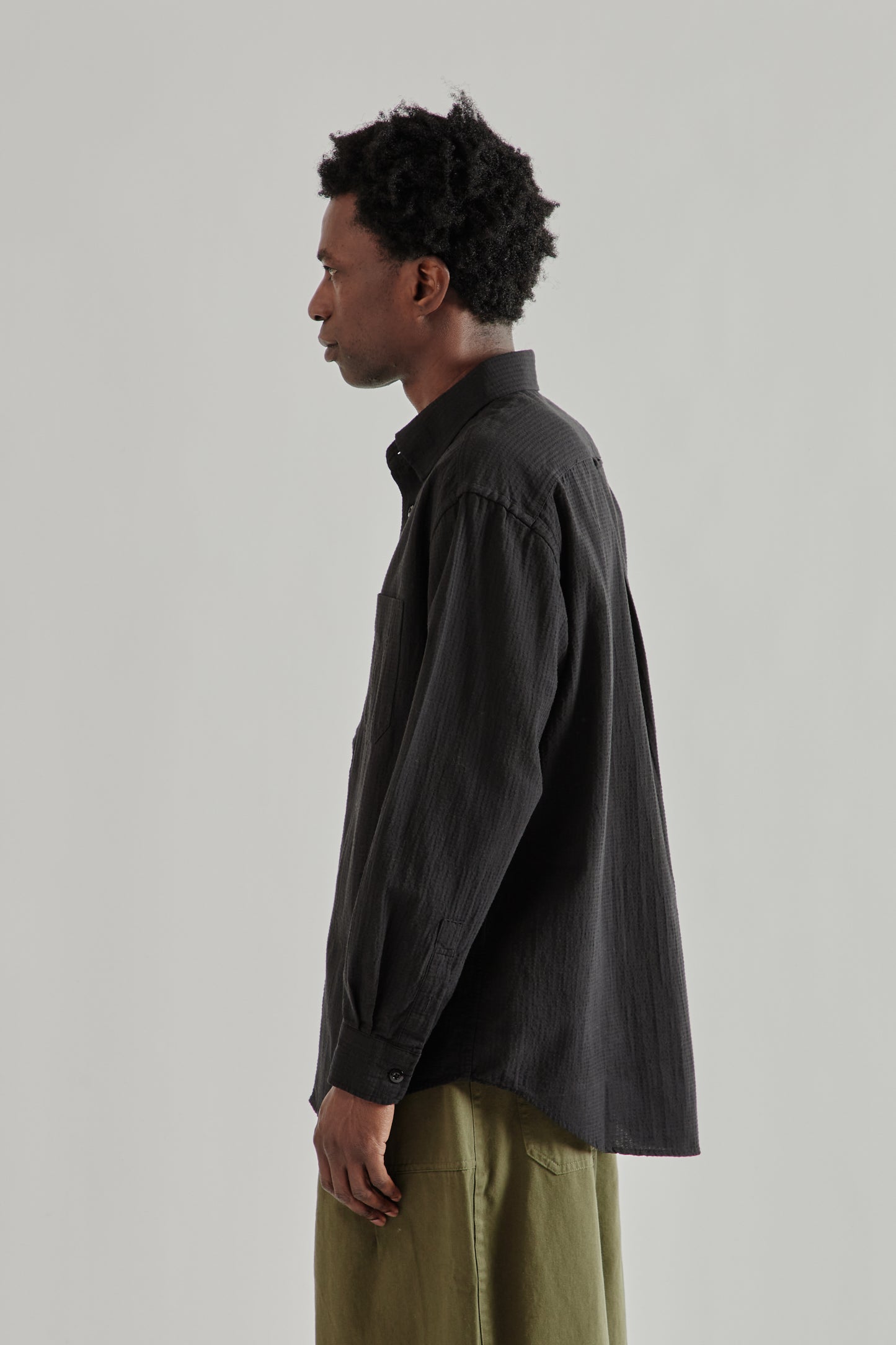 Frizmworks SS26 OG Dobby Weave Seersucker Shirt Black4437