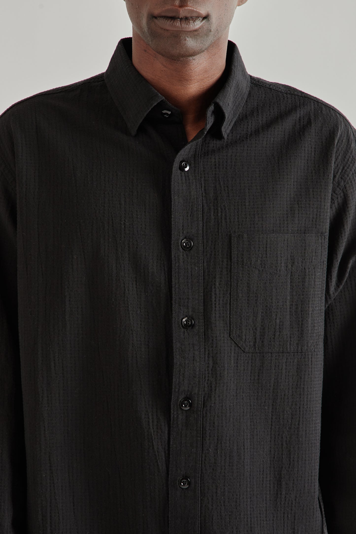 Frizmworks SS26 OG Dobby Weave Seersucker Shirt Black4442