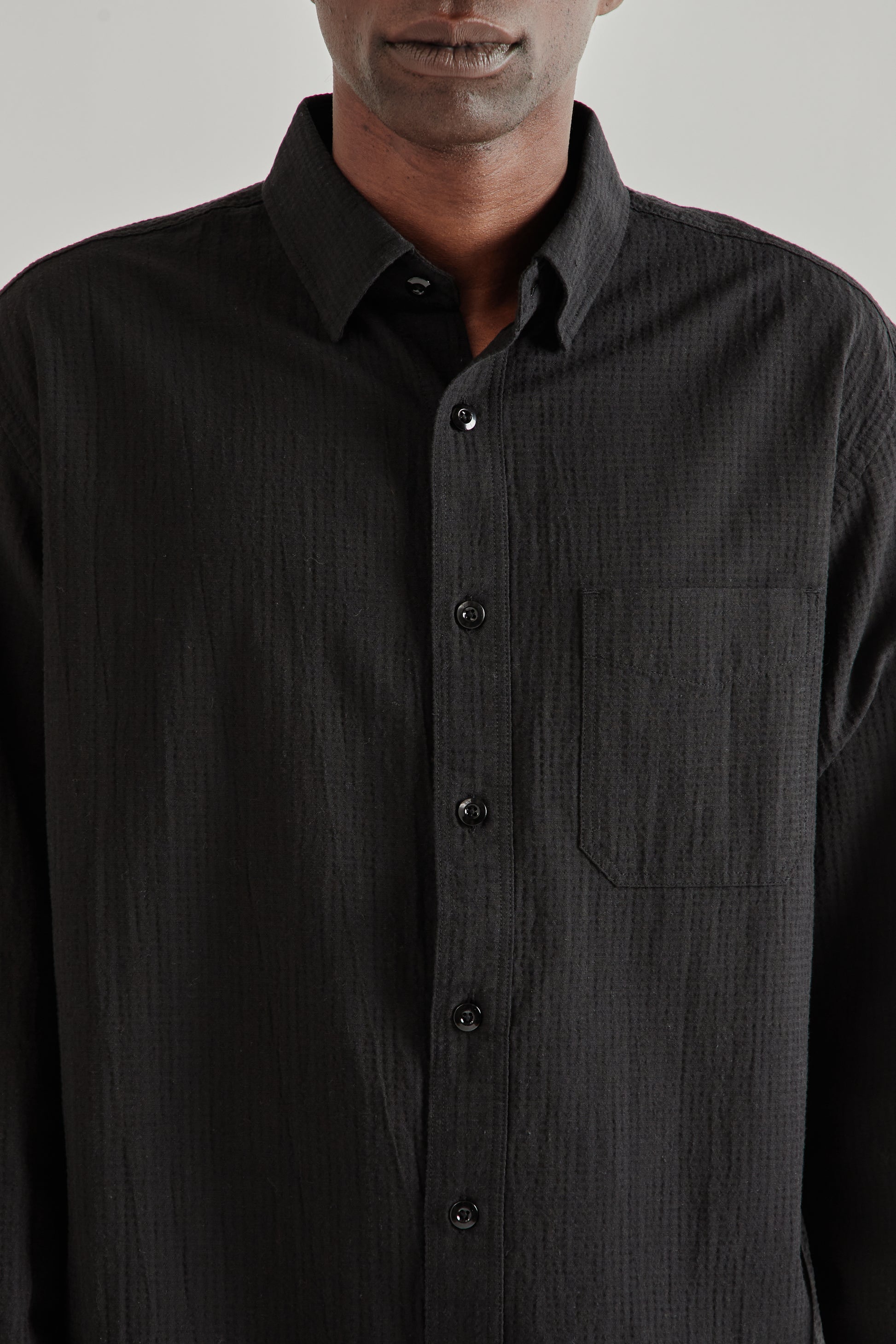 Frizmworks SS26 OG Dobby Weave Seersucker Shirt Black4442
