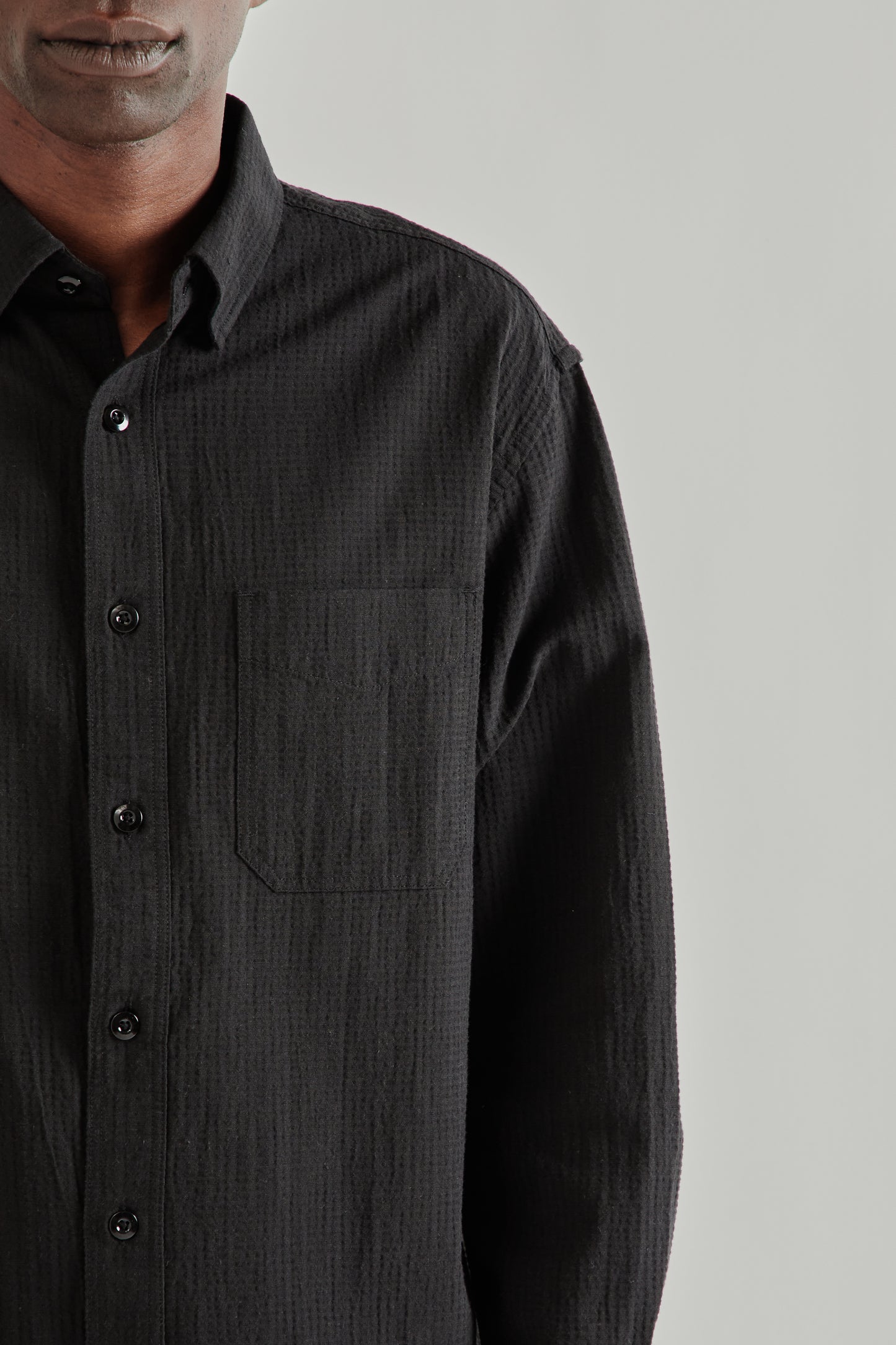 Frizmworks SS26 OG Dobby Weave Seersucker Shirt Black4443