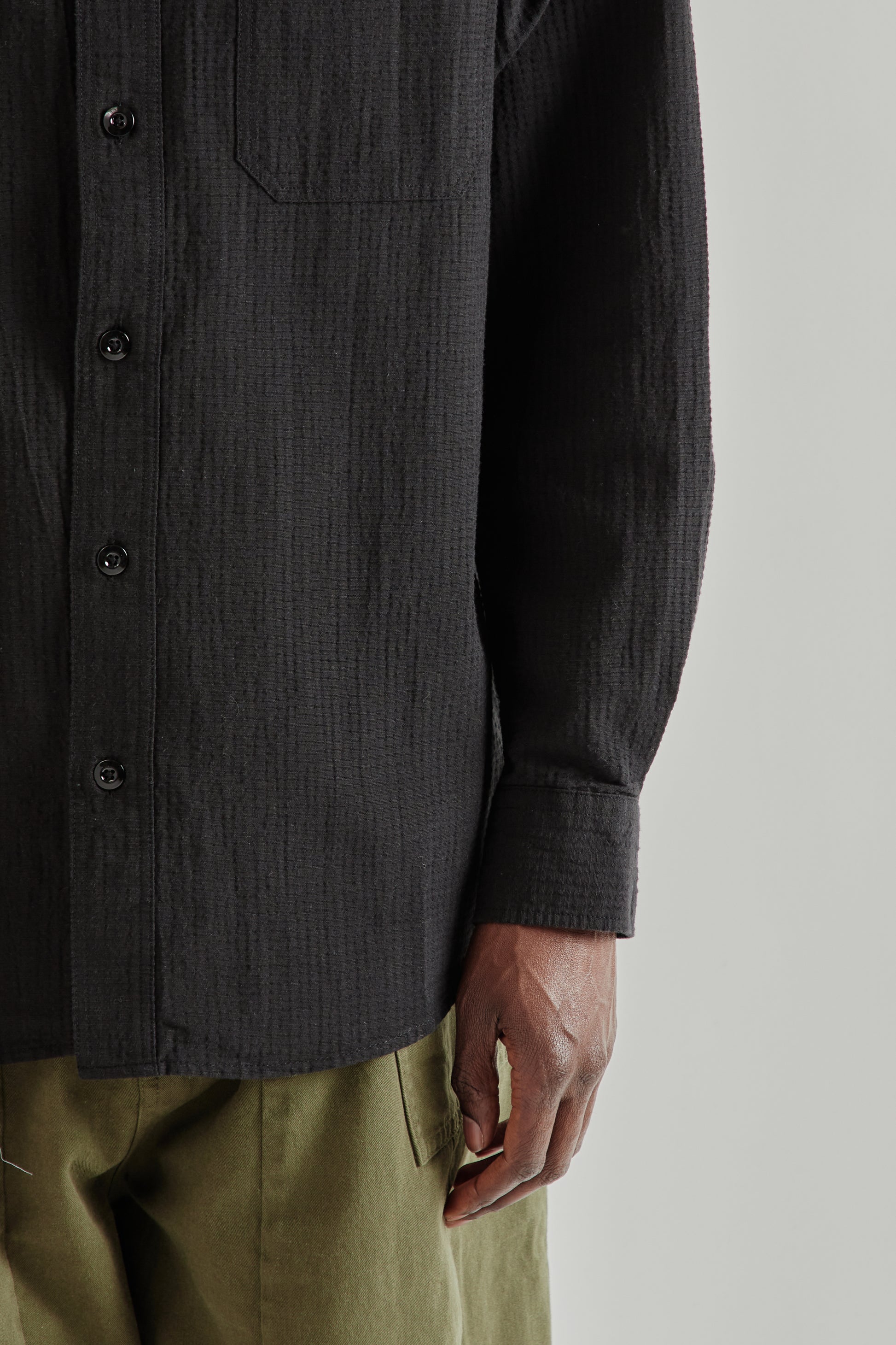 Frizmworks SS26 OG Dobby Weave Seersucker Shirt Black4444