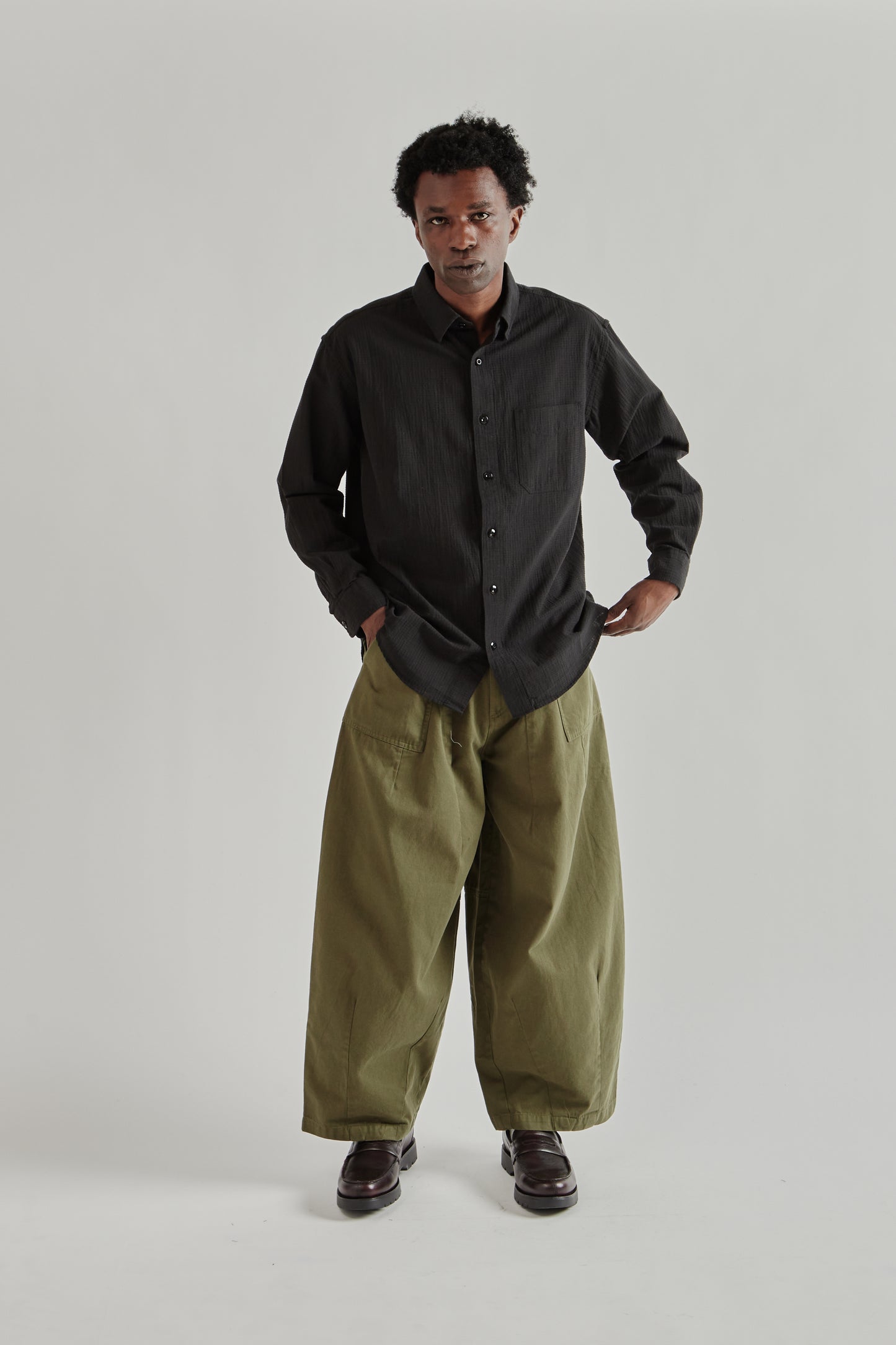 Frizmworks SS26 OG Dobby Weave Seersucker Shirt Black4446