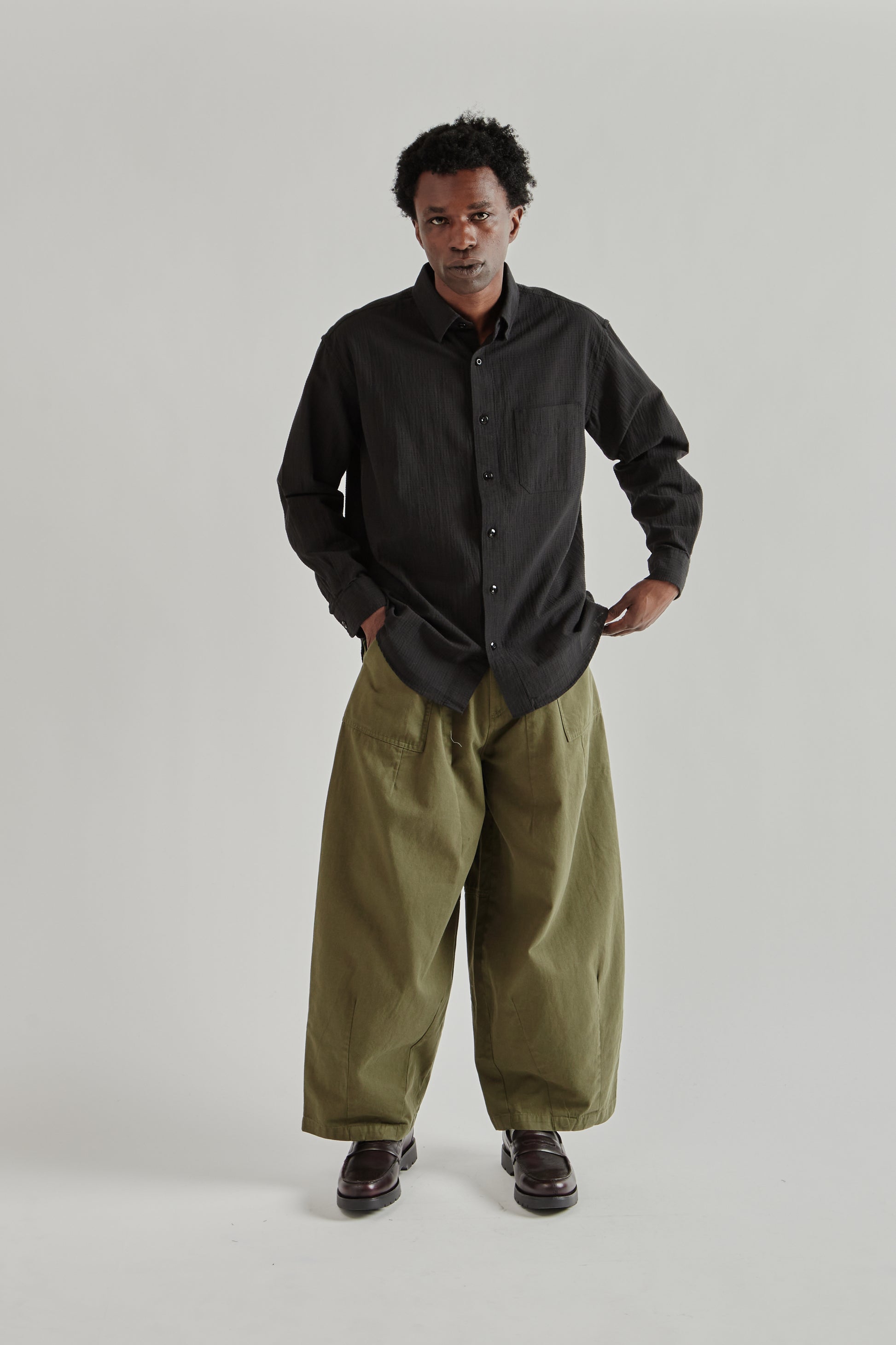 Frizmworks SS26 OG Dobby Weave Seersucker Shirt Black4446