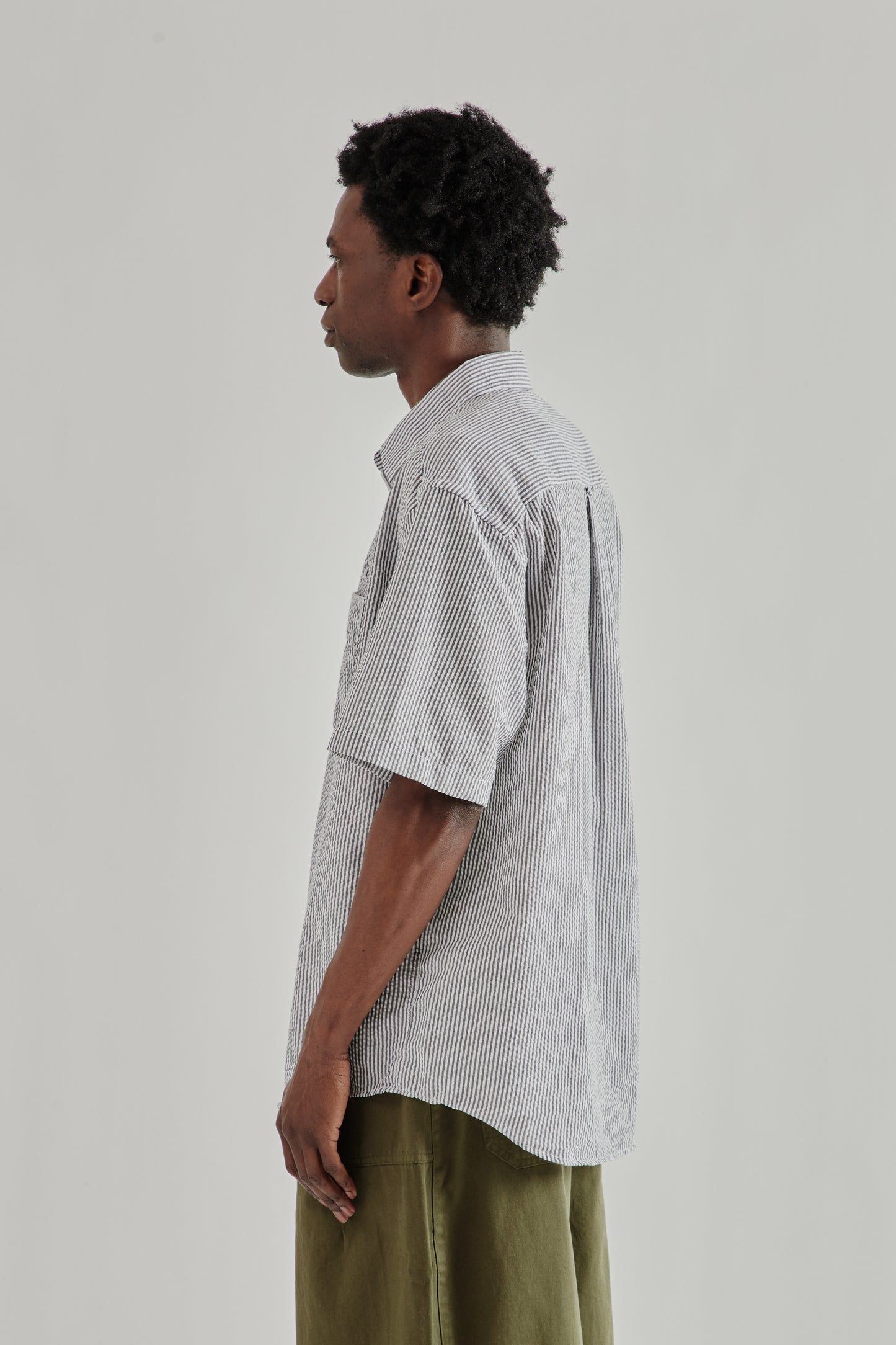 Frizmworks SS26 OG Stripe Seersucker Half Shirt Black4412